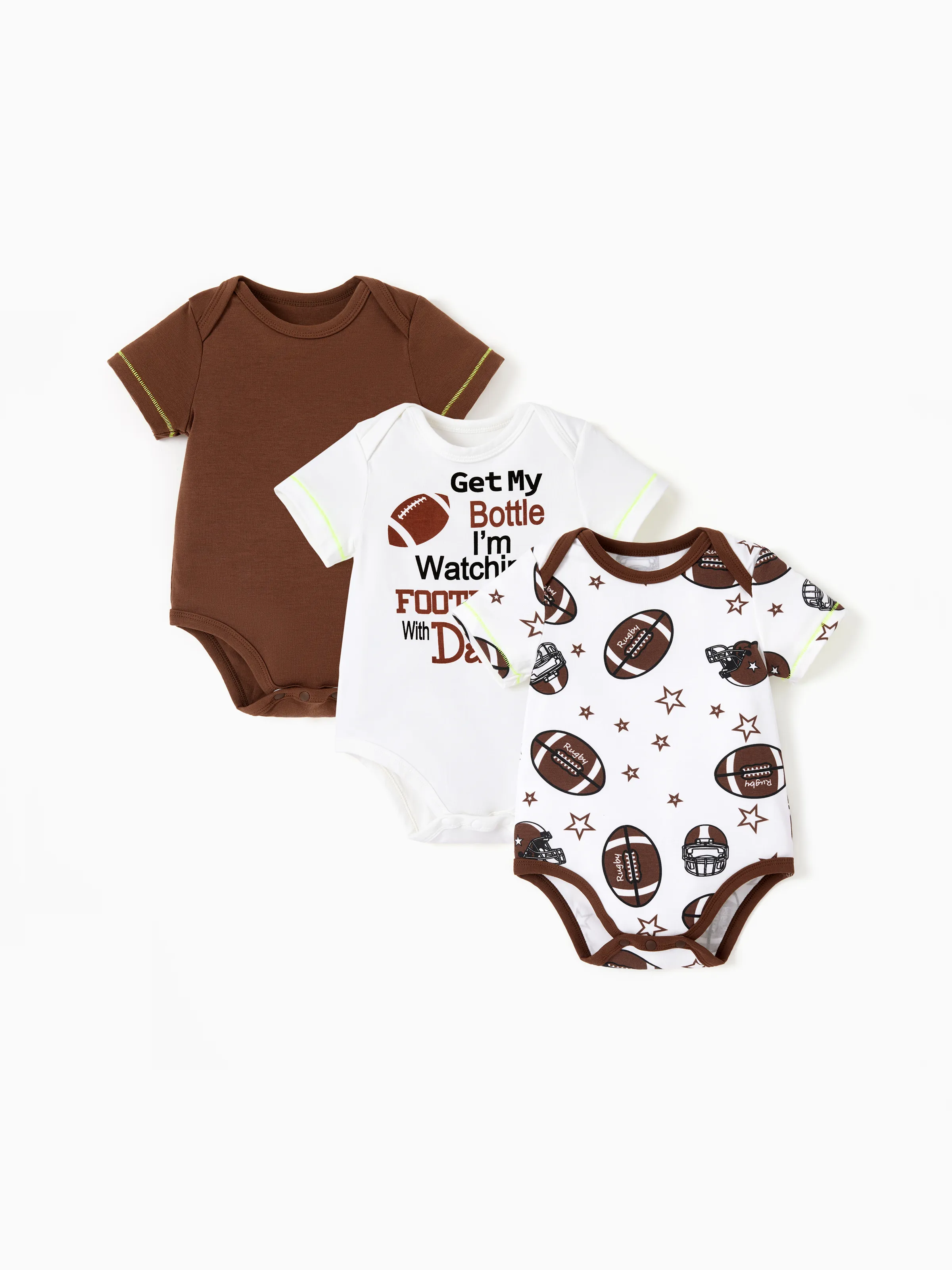 

Baby Boy/Girl Playful Print 3pcs Rompers Set