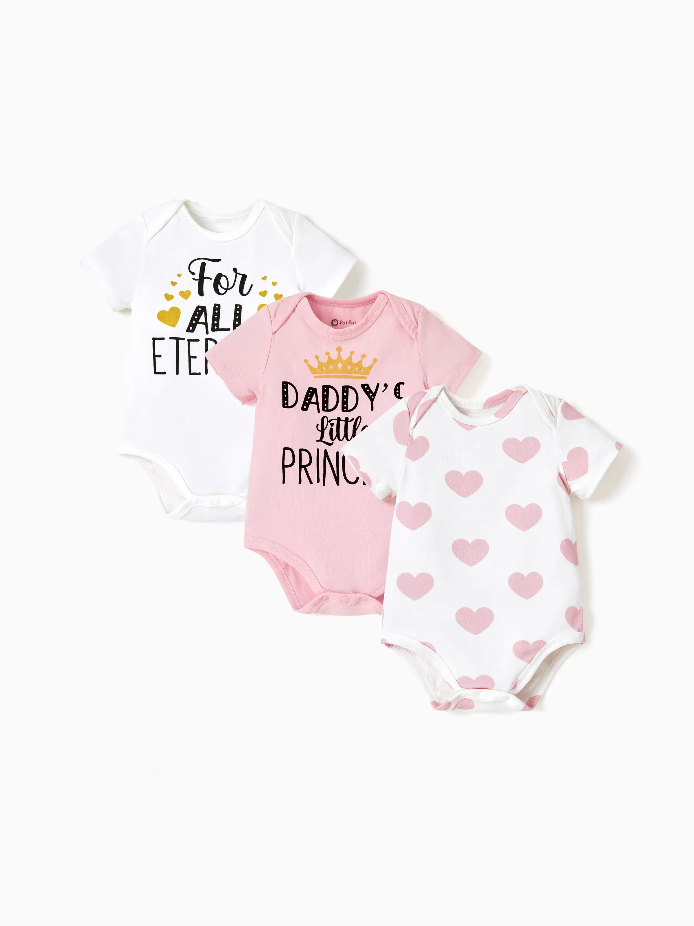 

Baby Boy/Girl Playful Print 3pcs Rompers Set