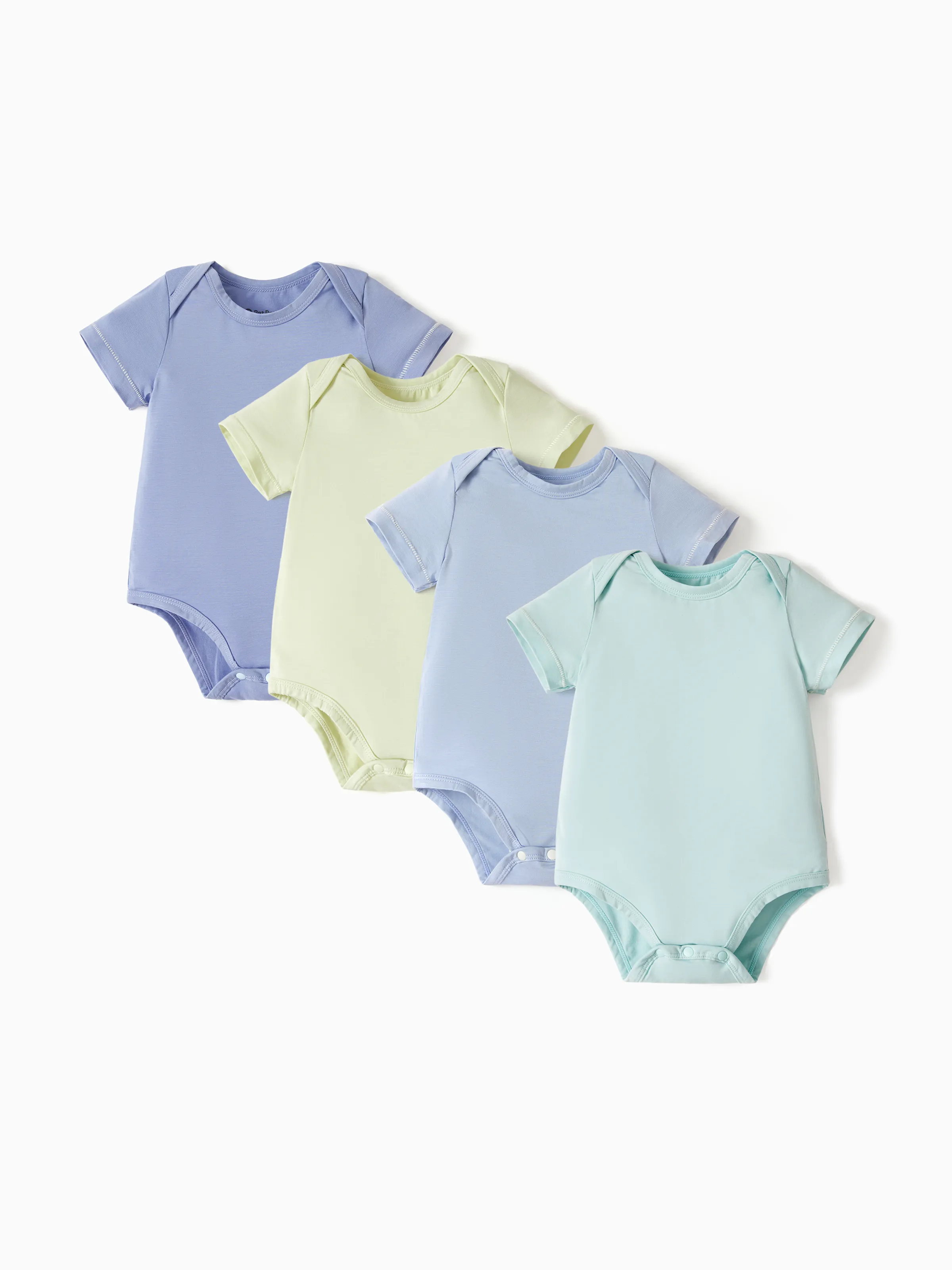 

Baby Boy/Girl 4-Piece Modal Solid Color Rompers Set