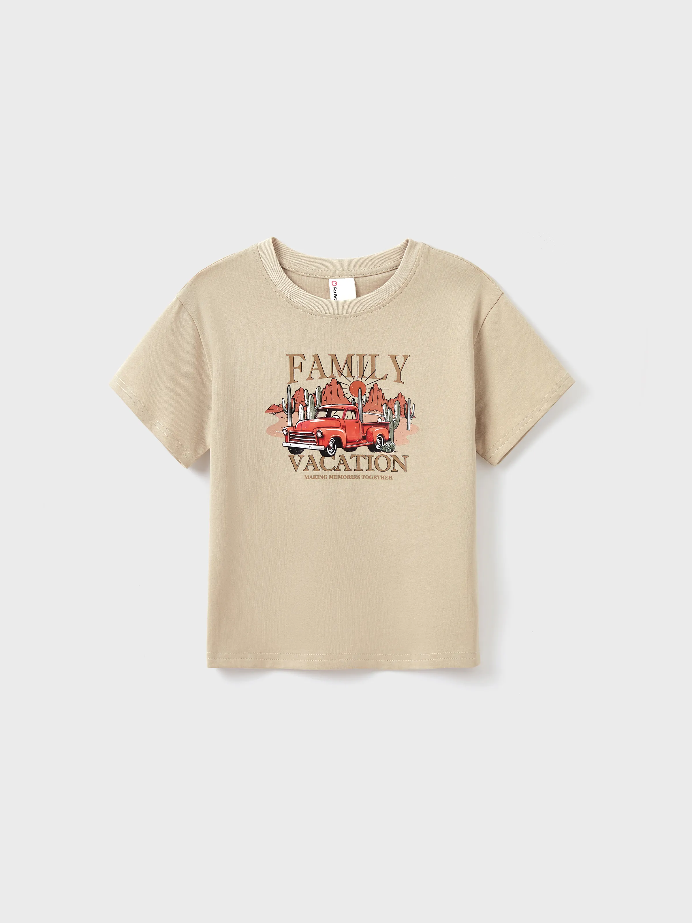 

Matching Family Vacation T-Shirts Retro Truck Desert Graphic Cotton Travel Tee Summer Road Trip Outfits for Family Photos