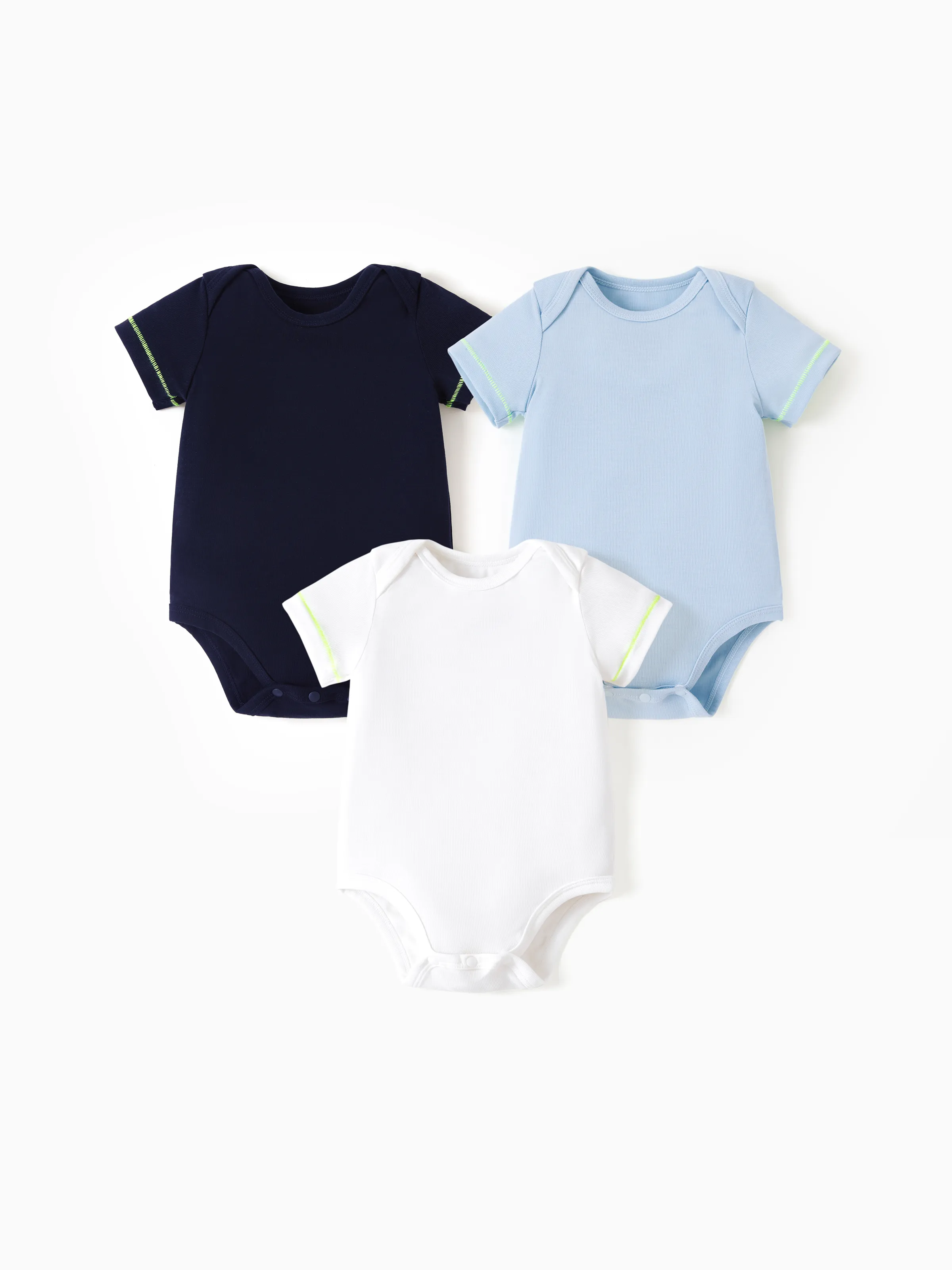 

Baby Boy/Girl 3-Pack Lyocell Solid Color Romper