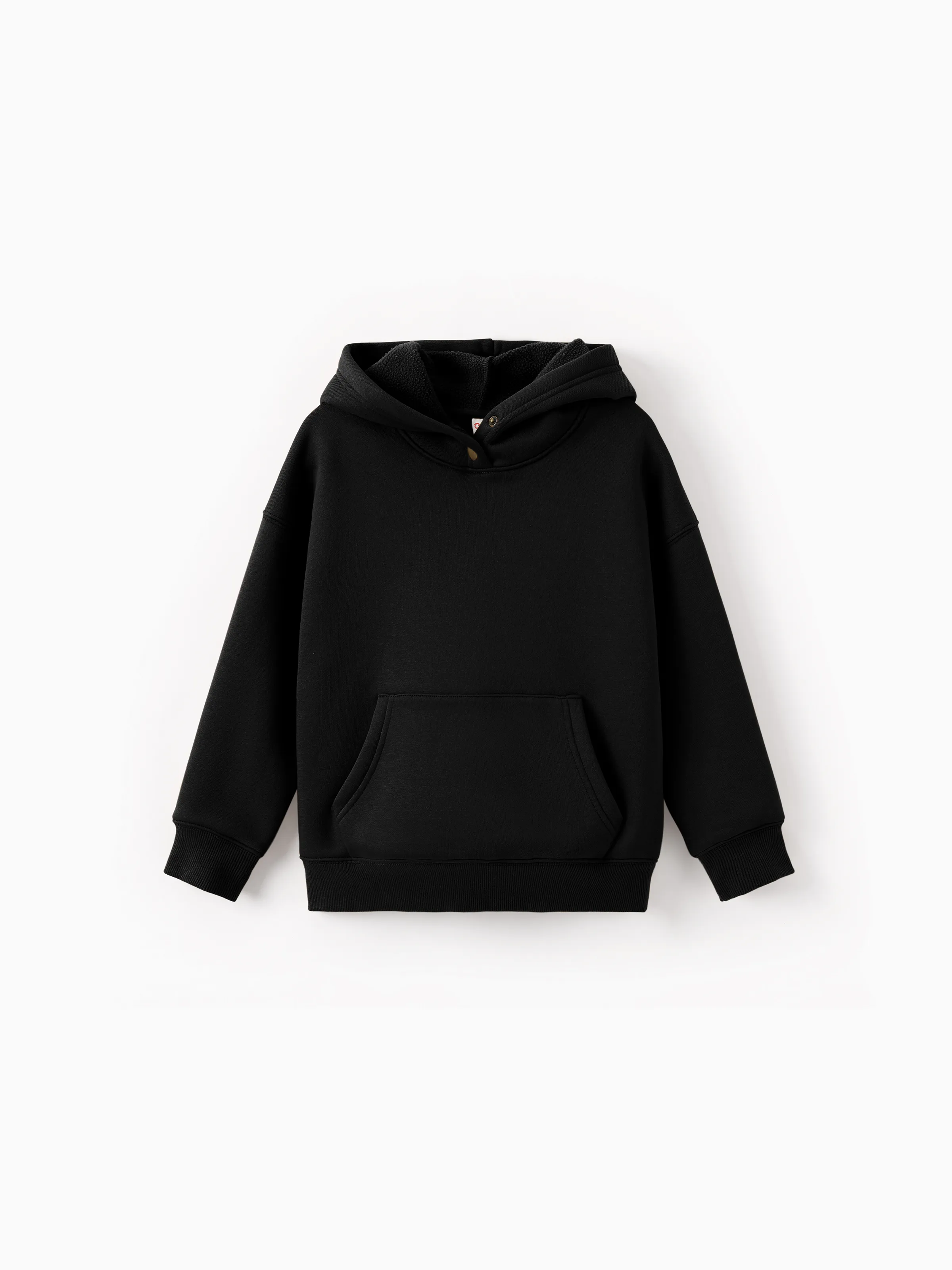 Sweat à capuche thermique de couleur unie pour garçons avec tissu retenant la chaleur à infrarouge lointain Bleu Foncé