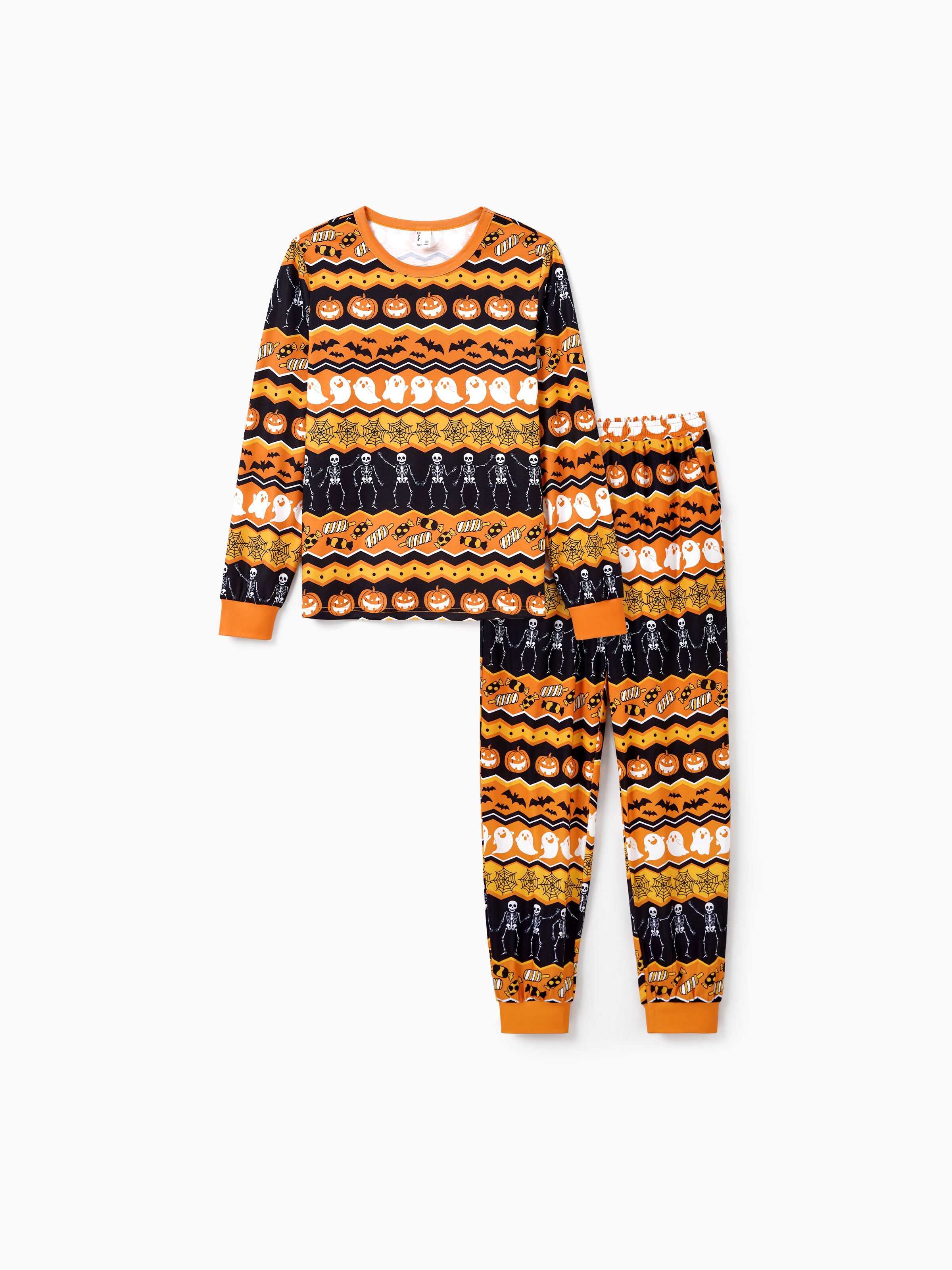 WHAT WE WANT WWW_HASAMUYATSU ハサムヤツ Halloween Pajamas Pumpkin / Ghost Print Family Pajamas Set