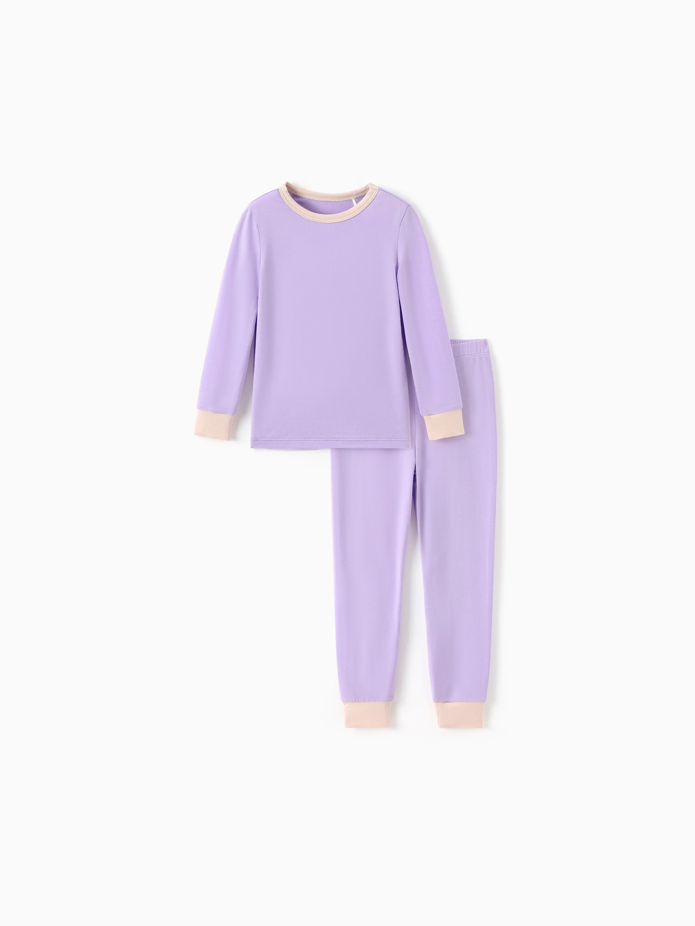 Conjunto de pijamas de modal Tencel de 2 piezas para bebé para niñas / niños ( Ajuste ceñido ) Púrpura