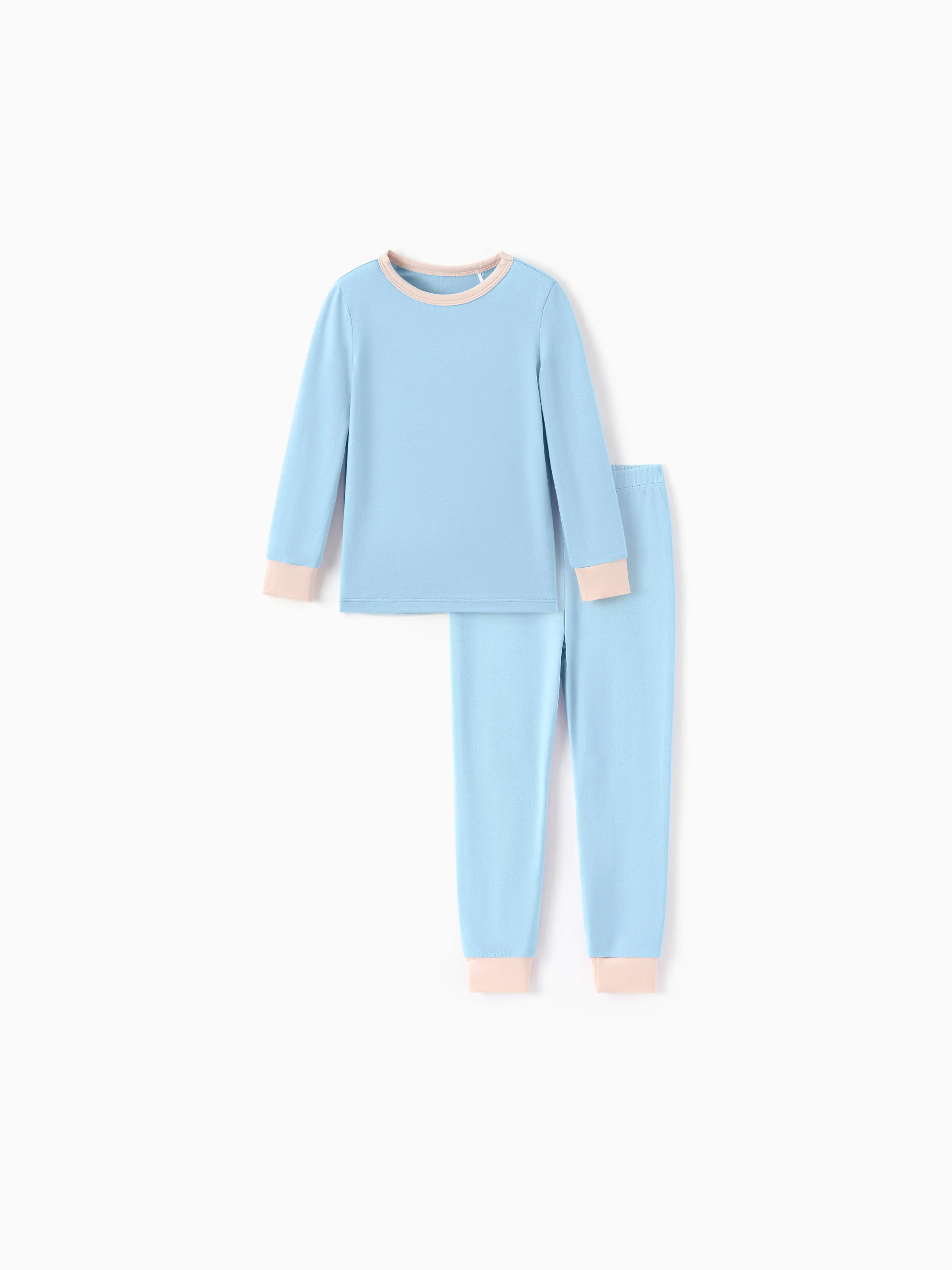 Conjunto de pijamas de modal Tencel de 2 piezas para bebé para niñas / niños ( Ajuste ceñido ) Verde claro