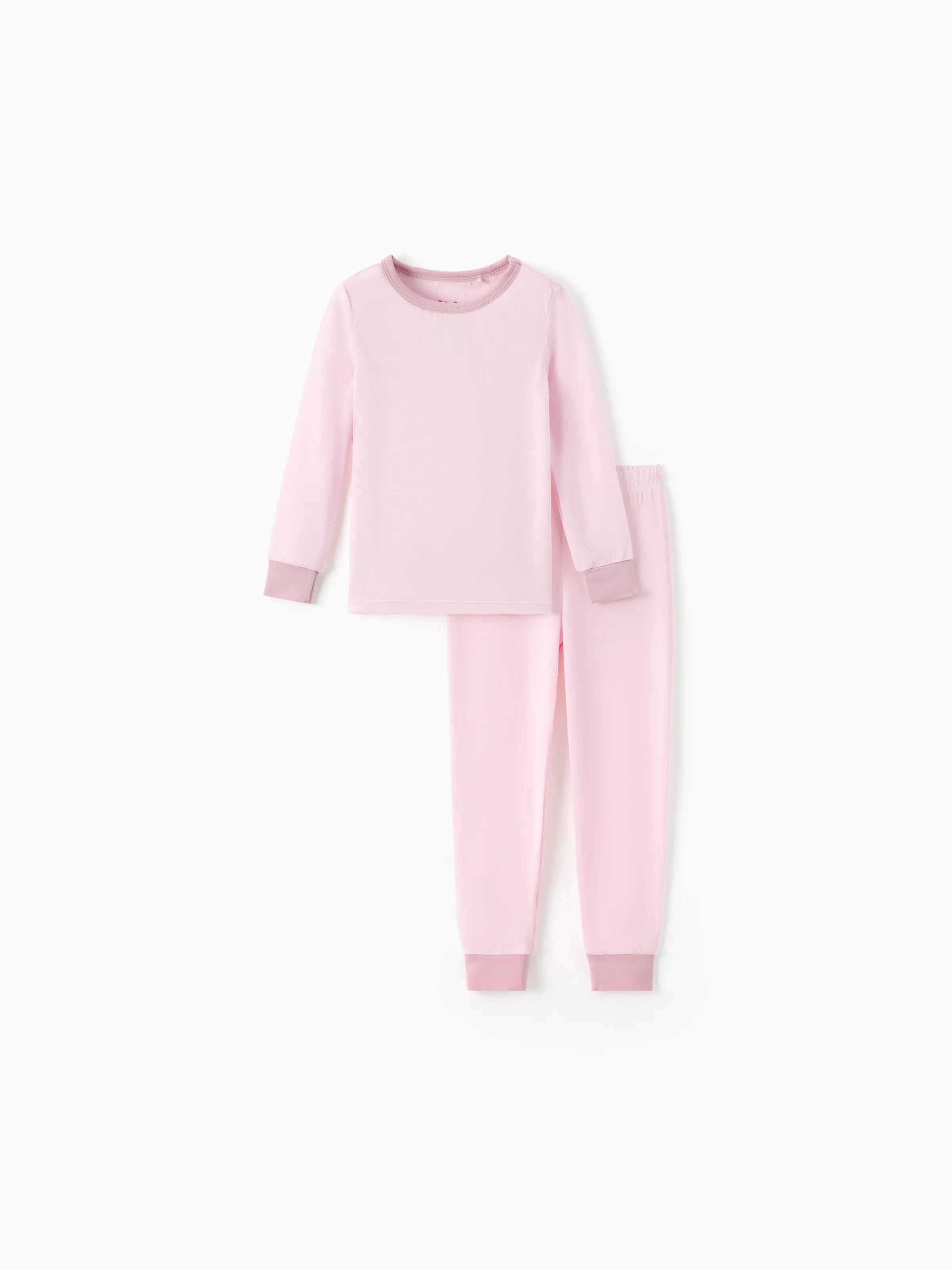 Conjunto de pijamas de modal Tencel de 2 piezas para bebé para niñas / niños ( Ajuste ceñido ) Rosado