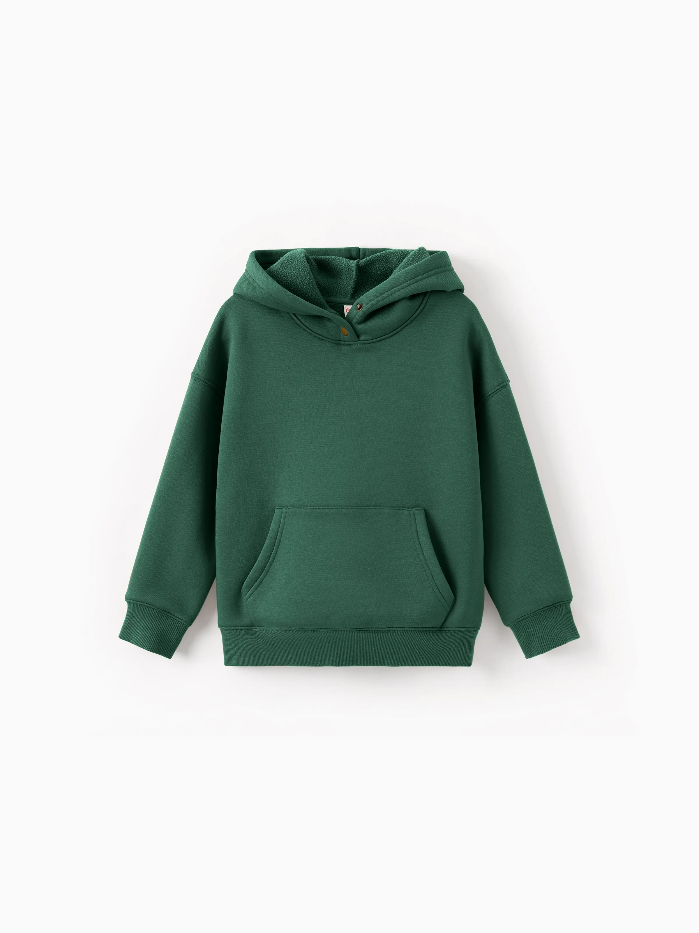 Sweat à capuche thermique de couleur unie pour garçons avec tissu retenant la chaleur à infrarouge lointain Vert