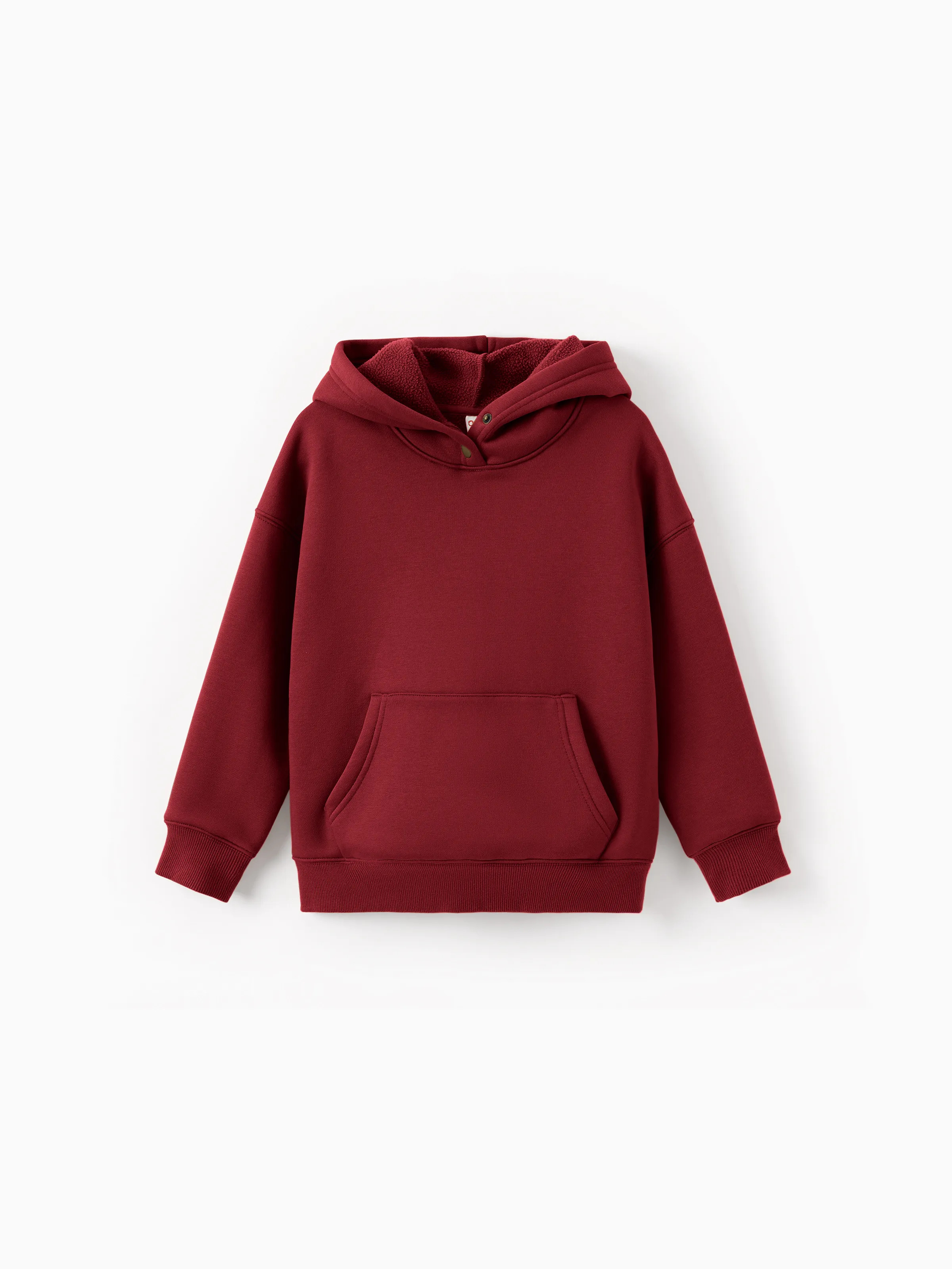 Sweat à capuche thermique de couleur unie pour garçons avec tissu retenant la chaleur à infrarouge lointain Rouge