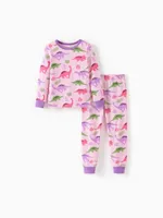 Bambino / Bambini 2 pezzi pigiama in cotone biologico con stampa infantile Snug fit Pjs per ragazze / ragazzi