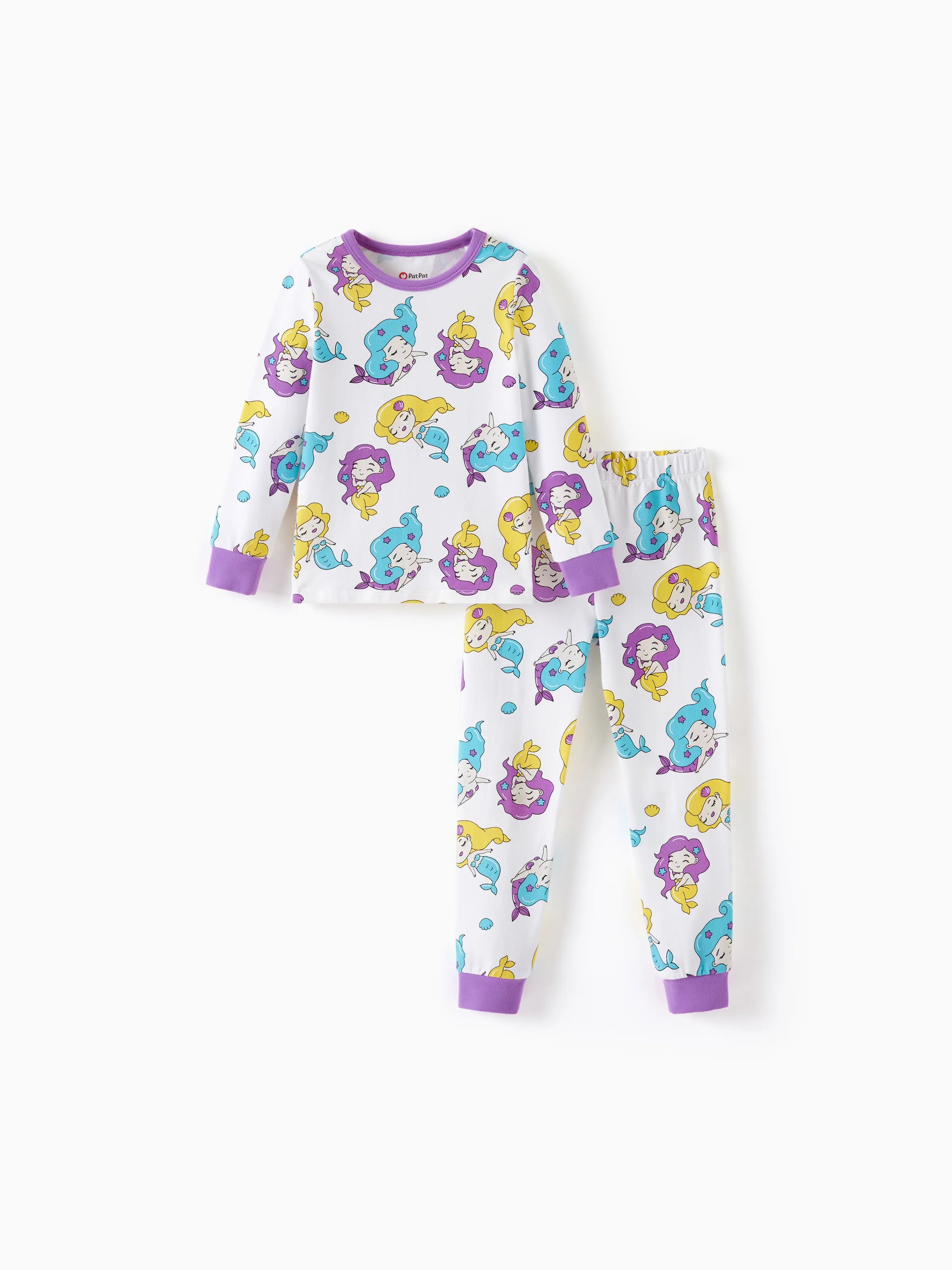 

Toddler / Kids 2-piece Organic Cotton Pajamas with Childlike Print Snug fit Pjs for Girls / Boys