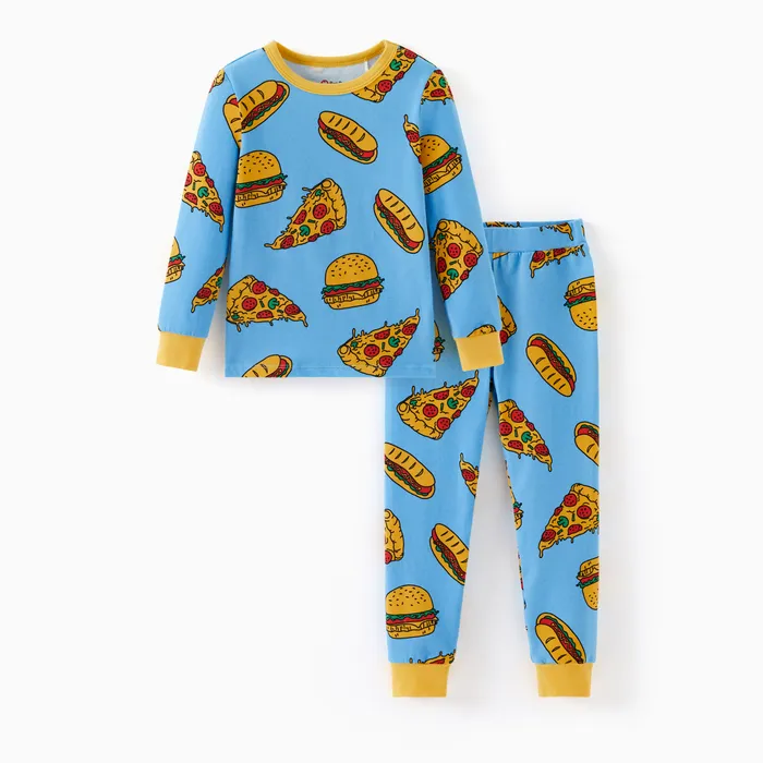 Conjunto de pijamas de Halloween con estampado infantil Pijamas de algodón orgánico de ajuste ceñido de 2 piezas para niños pequeños / niños niñas / niños
