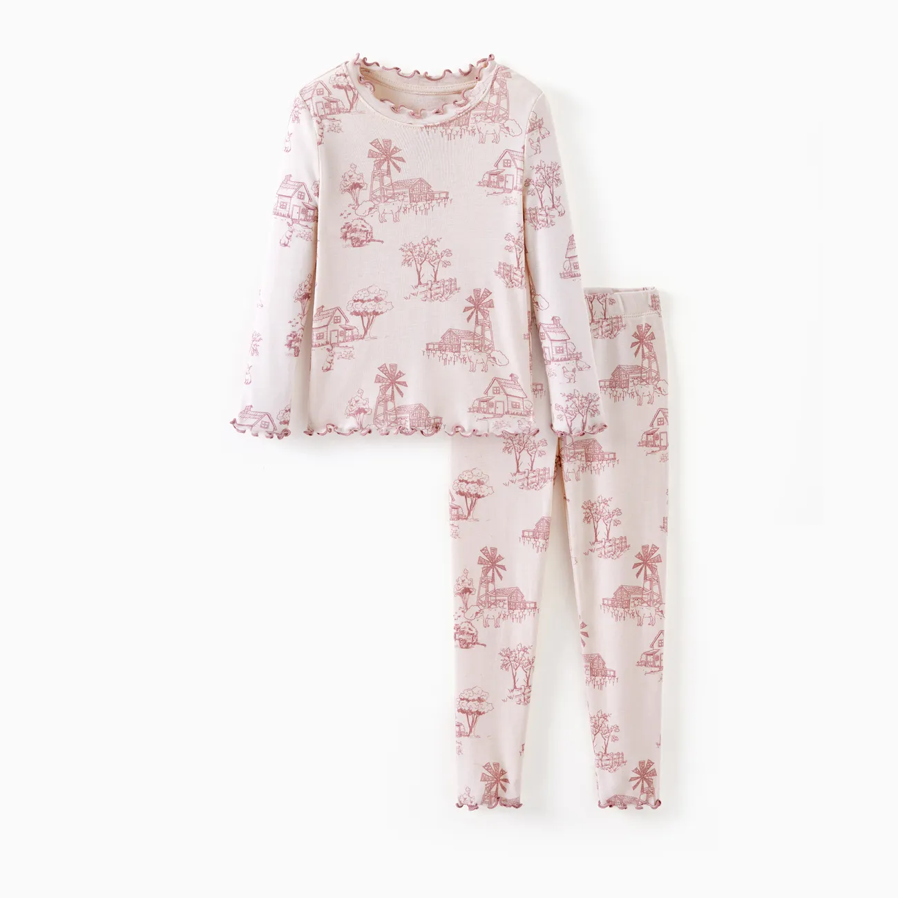 Toddler / Kids Pajamas 2-piece Pajama Set with Soft Tencel Lyocell Wool Blend (Snug-Fitting )