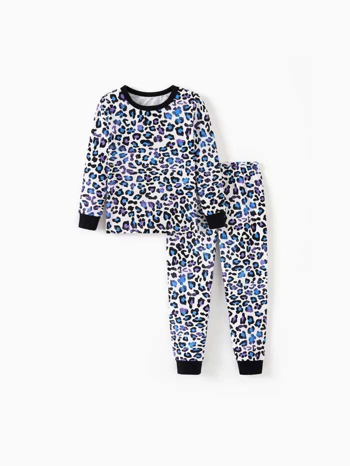 Pijamas de algodón orgánico de 2 piezas para niños pequeños / niños con estampado infantil Pijamas ajustados para niñas / niños
