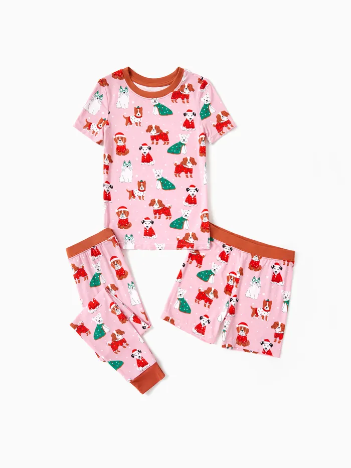 

Toddler / Kids Christmas / Halloween Pajamas 3-Piece Bamboo Pajama Set 2-in-1 Look for 4 Seasons (Snug-Fitting)