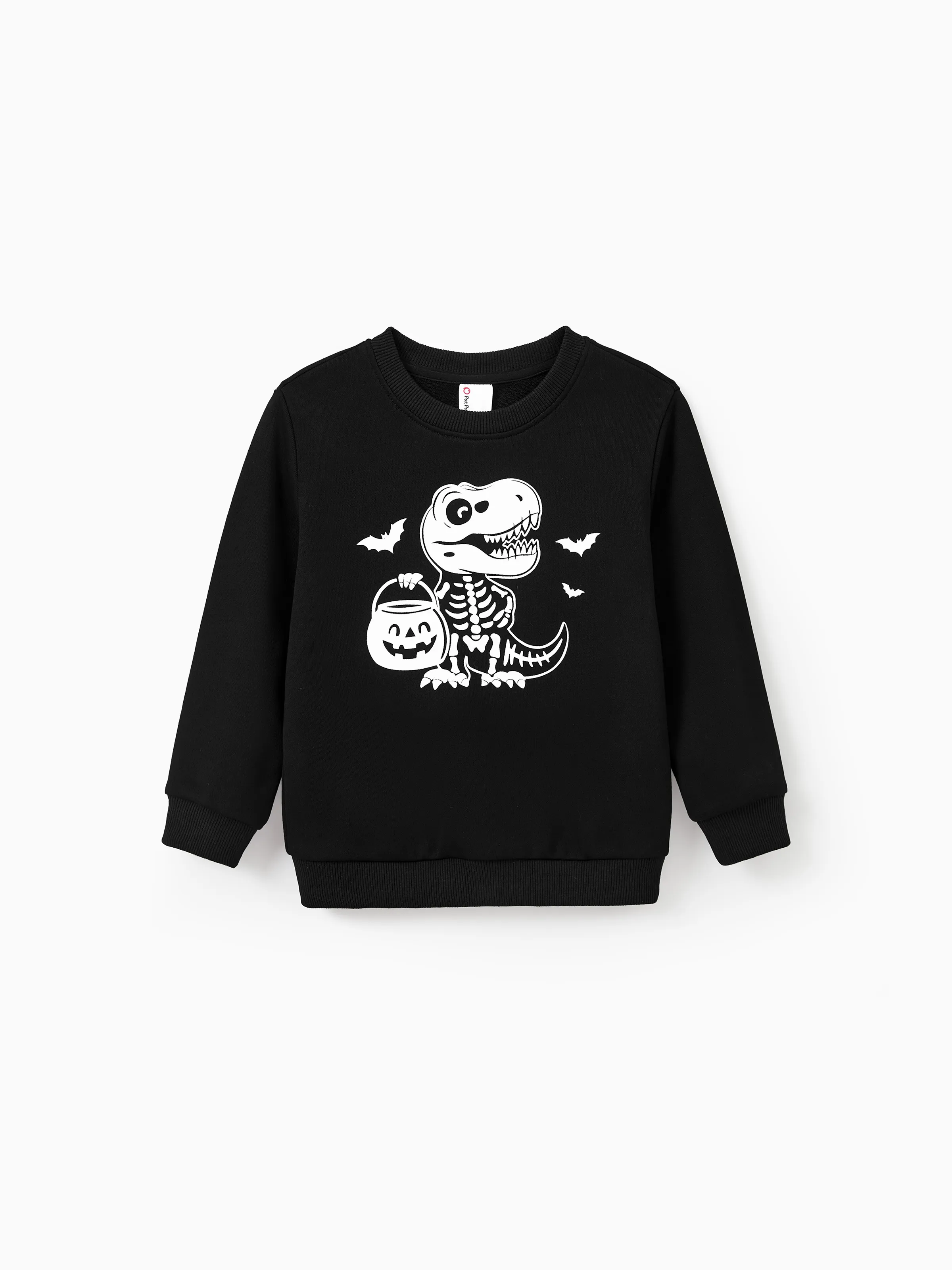 

Halloween Themed Glowing Print Cotton Unisex Long Sleeve Casual Solid Color Matching Outfits