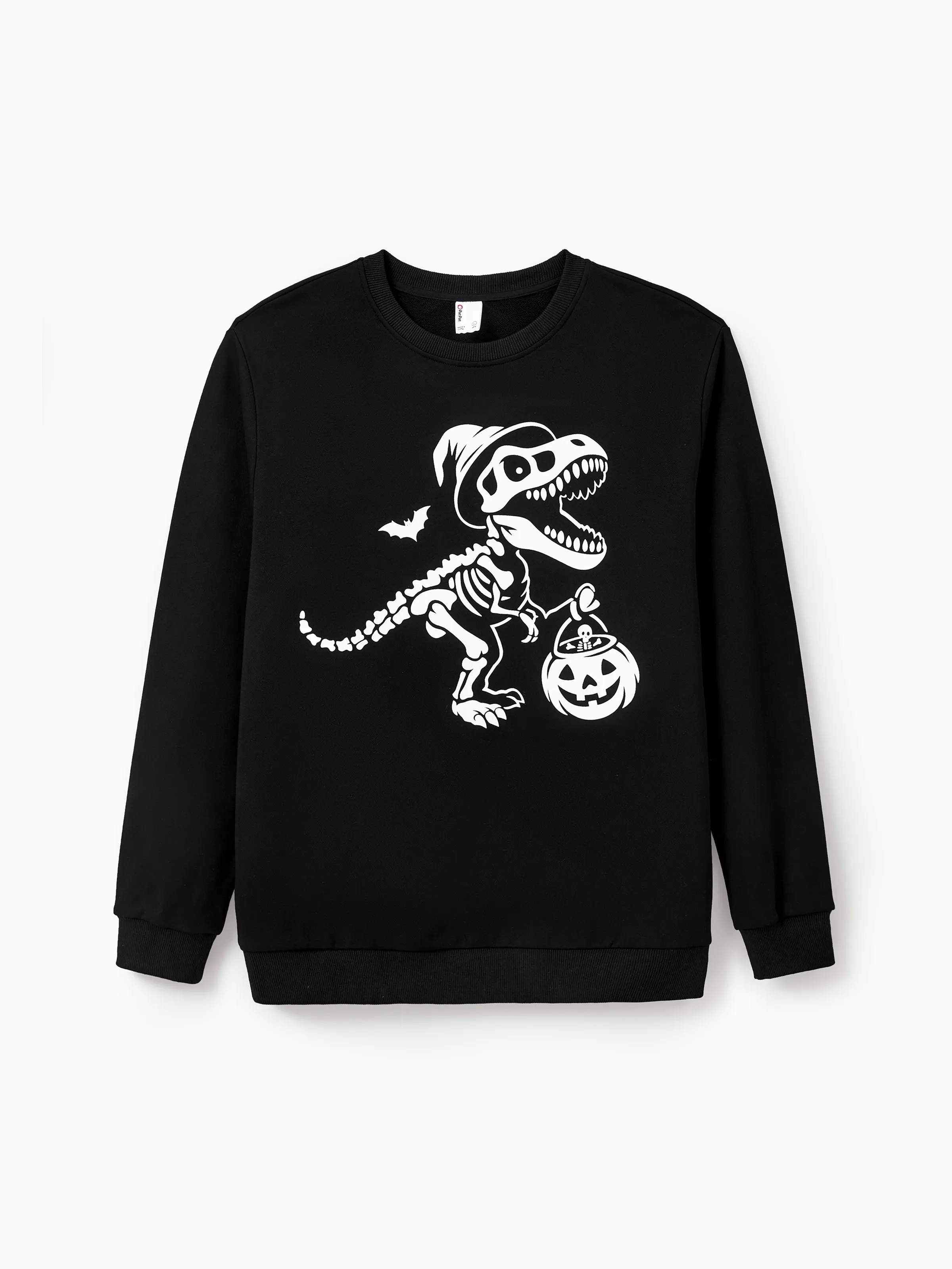 

Halloween Themed Glowing Print Cotton Unisex Long Sleeve Casual Solid Color Matching Outfits
