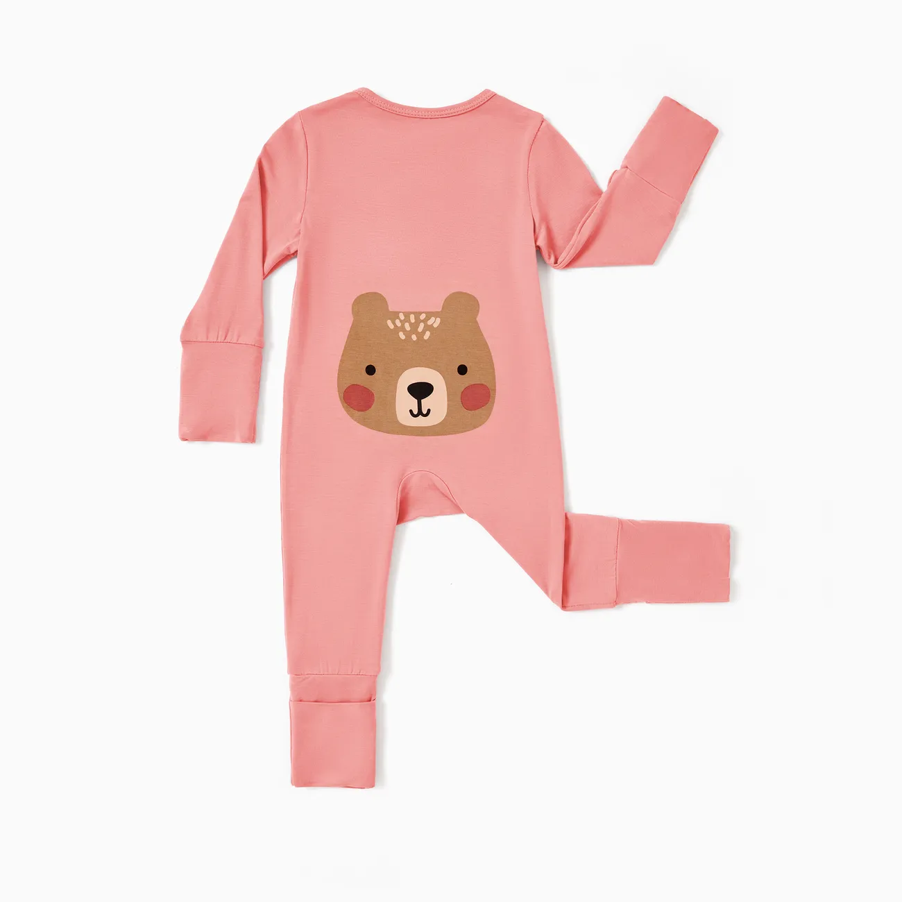 Bamboo Baby Boy / Girl Childlike Animal Pattern 2-way Zip Onesies Footie
