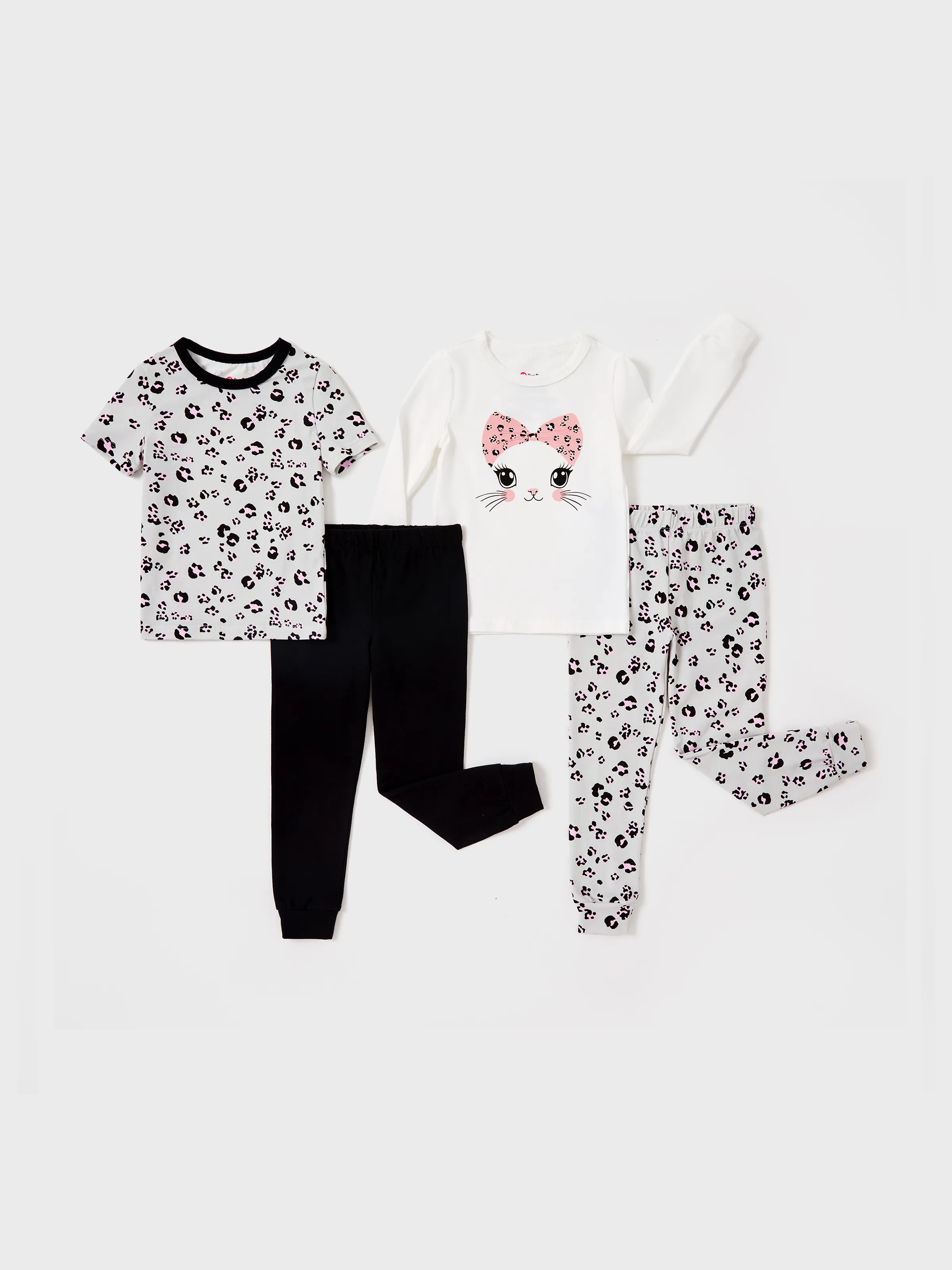 

Toddler / Kids Pajamas With Childlike Print ( 4-piece Snug-Fitting )