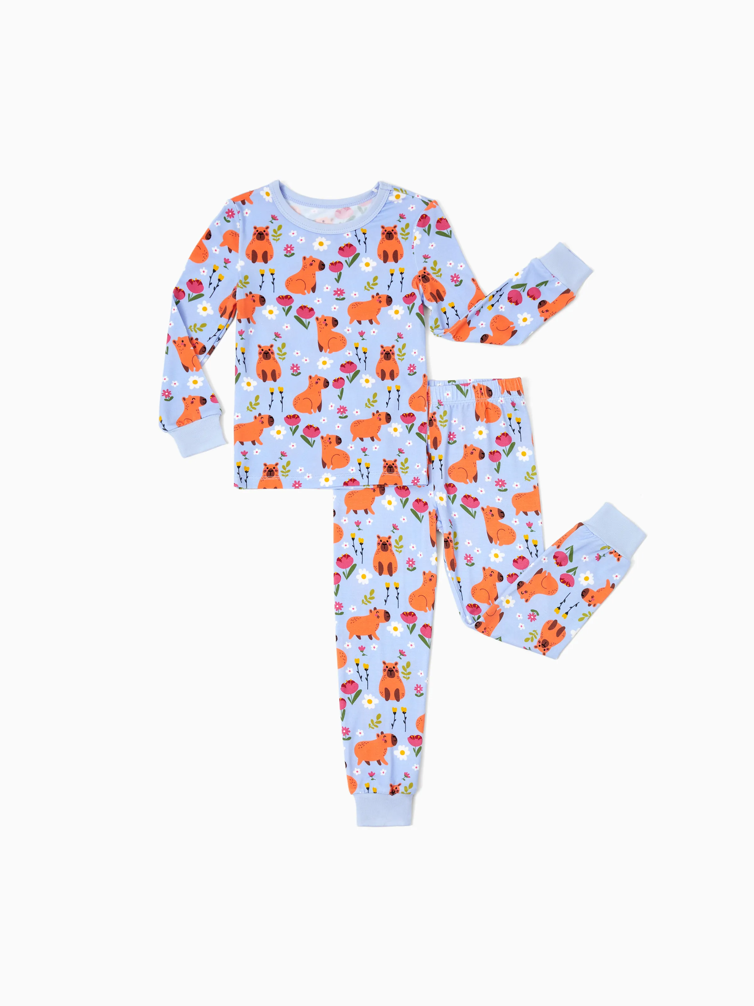 

Baby / Toddler Bamboo Pajamas With Childlike Print (2-piece Snug-Fitting)