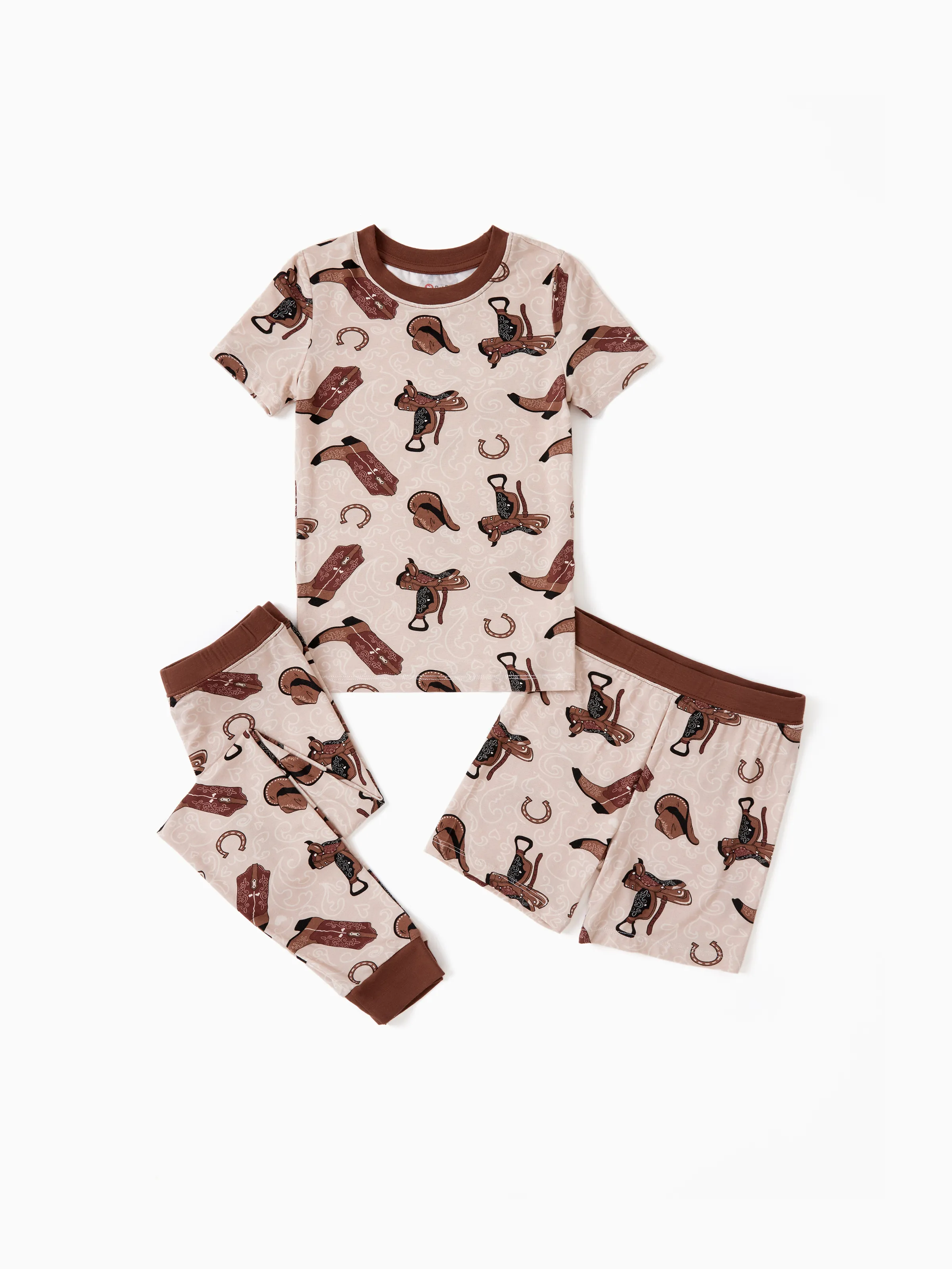 

Toddler / Kids Girl Bamboo Pajamas With Playful Print(3-piece Snug-Fitting)
