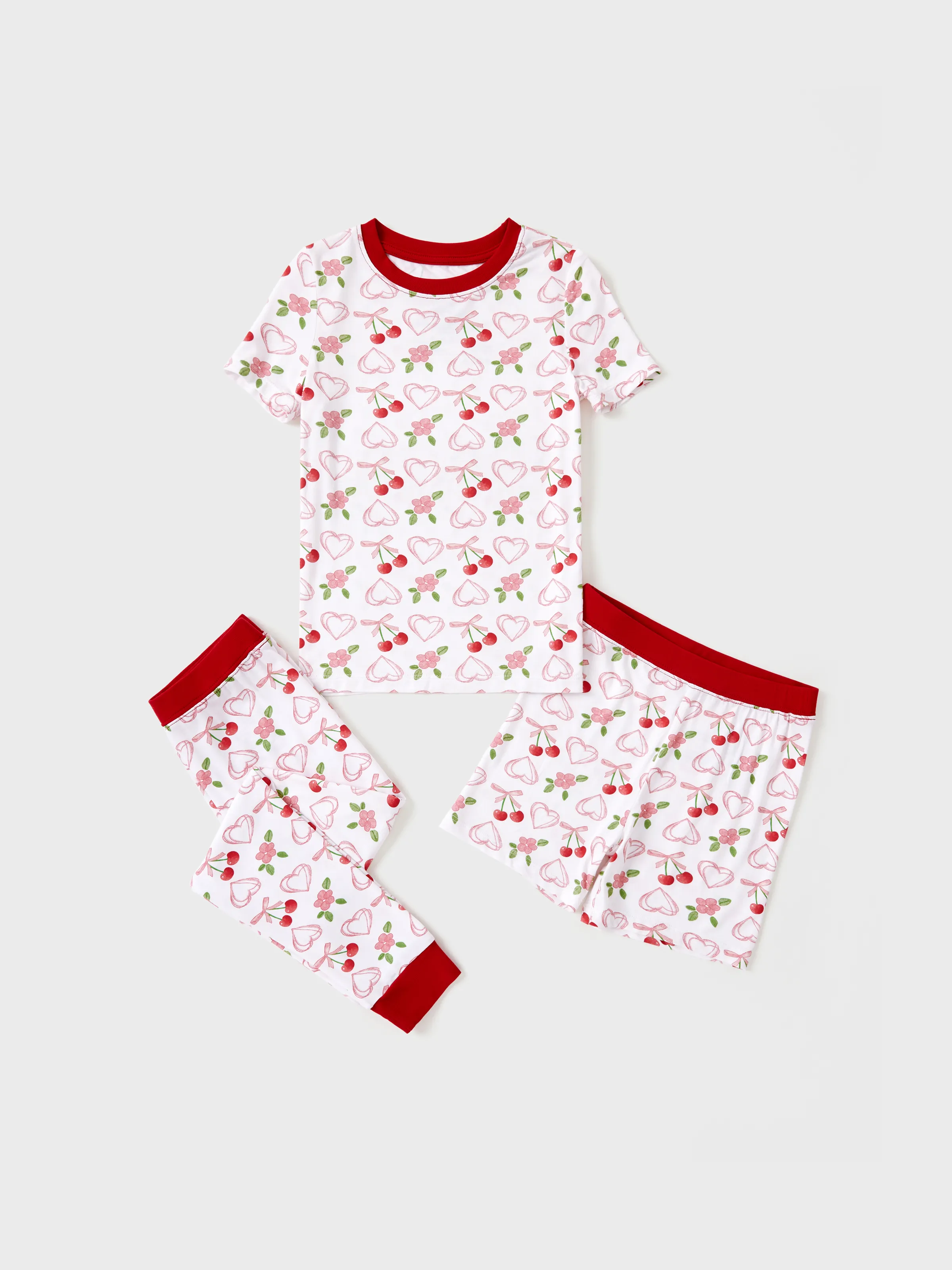 

Toddler / Kids Girl Bamboo Pajamas With Playful Print(3-piece Snug-Fitting)