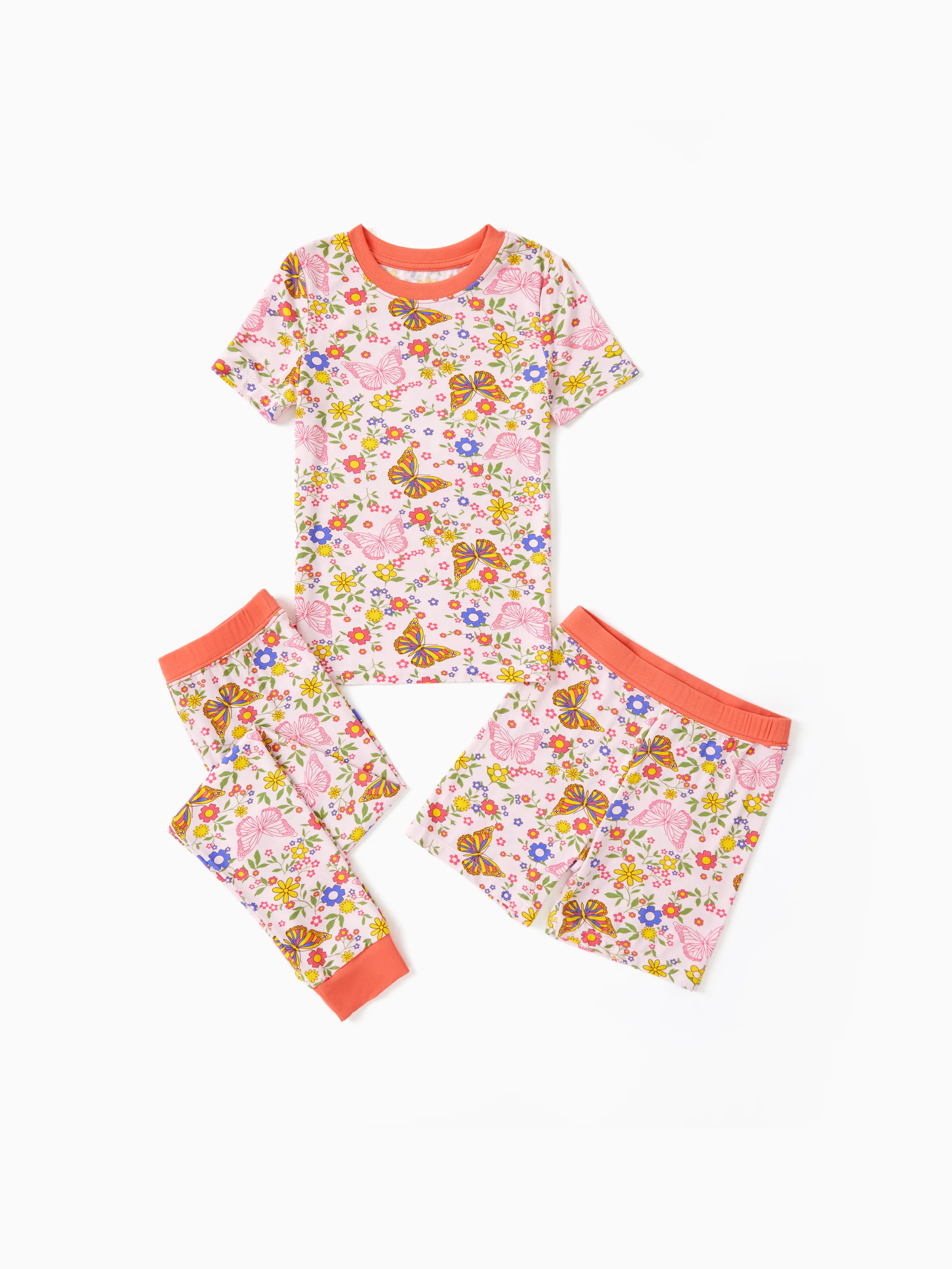 

Toddler / Kids Girl Bamboo Pajamas With Playful Print(3-piece Snug-Fitting)