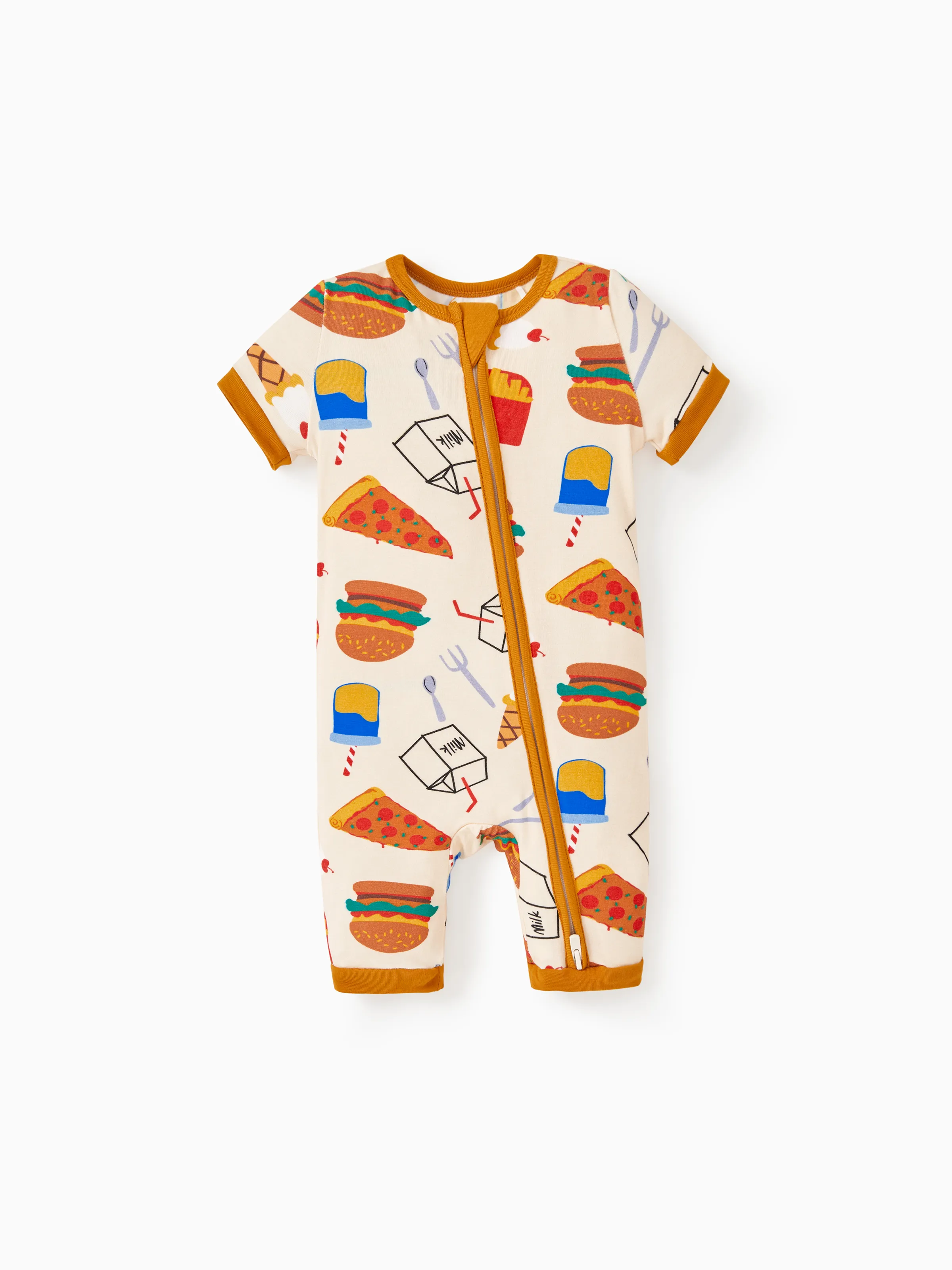 

Bamboo Baby Boy / Girl 2 Way Zipper Anti Slip Childlike Food Pattern Bamboo Sleepwear (Snug-Fitting)