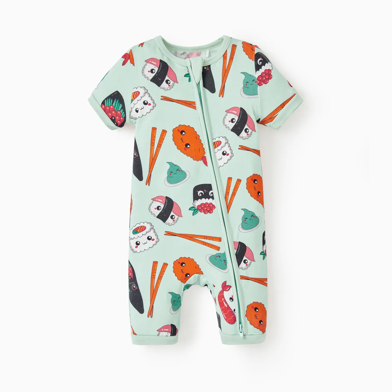 Bamboo Baby Boy / Girl 2-Way Zip Onesies Anti Slip Childlike Food Pattern Bamboo Sleepwear (Snug-Fitting)