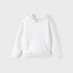 Sweat à capuche thermique de couleur unie pour garçons avec tissu retenant la chaleur à infrarouge lointain Blanc