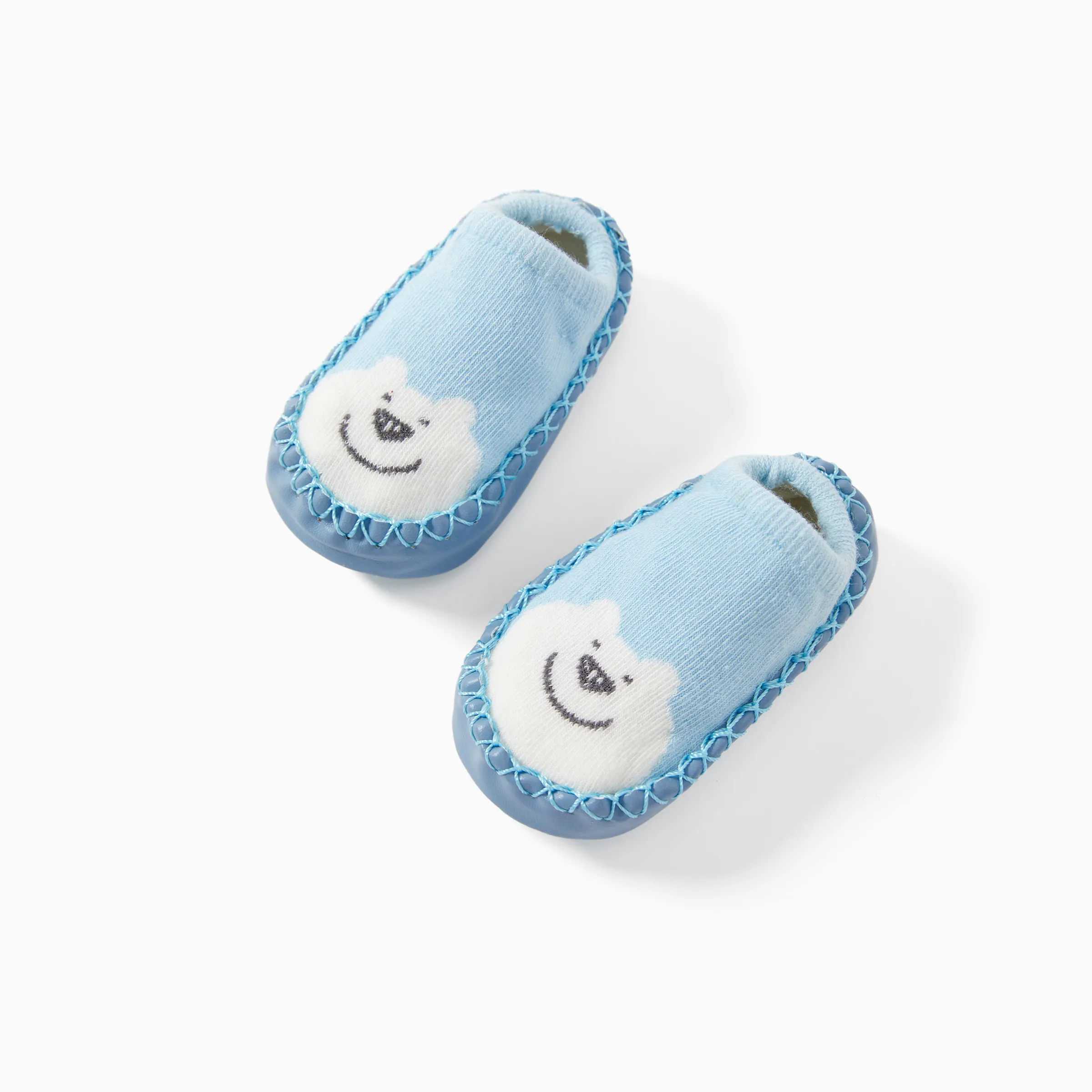 Rutschfeste Schuhsocken mit Baby Animal-Print blau