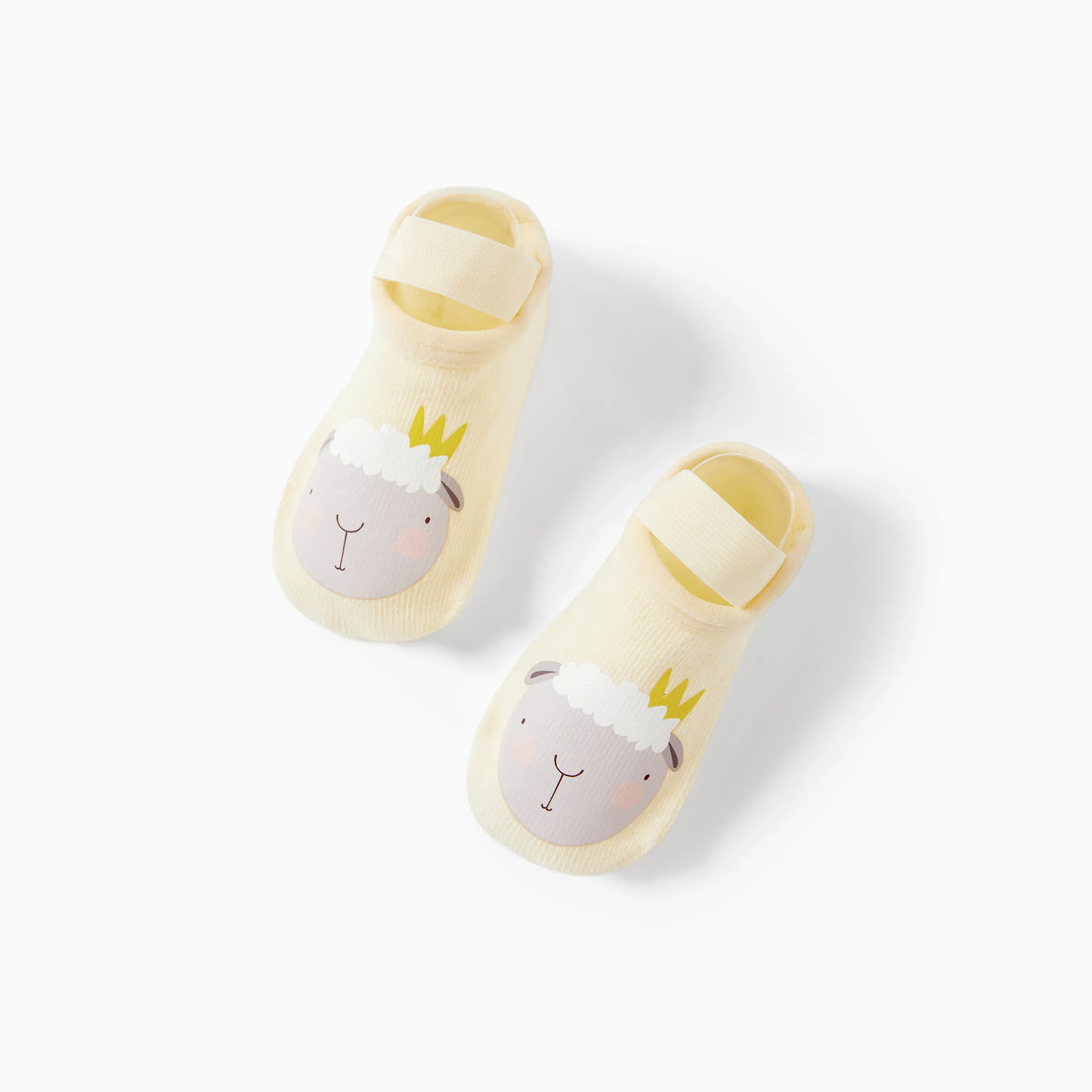 Baby / Toddler Fashionable Cartoon Animal Print Floor Socks Pale Yellow