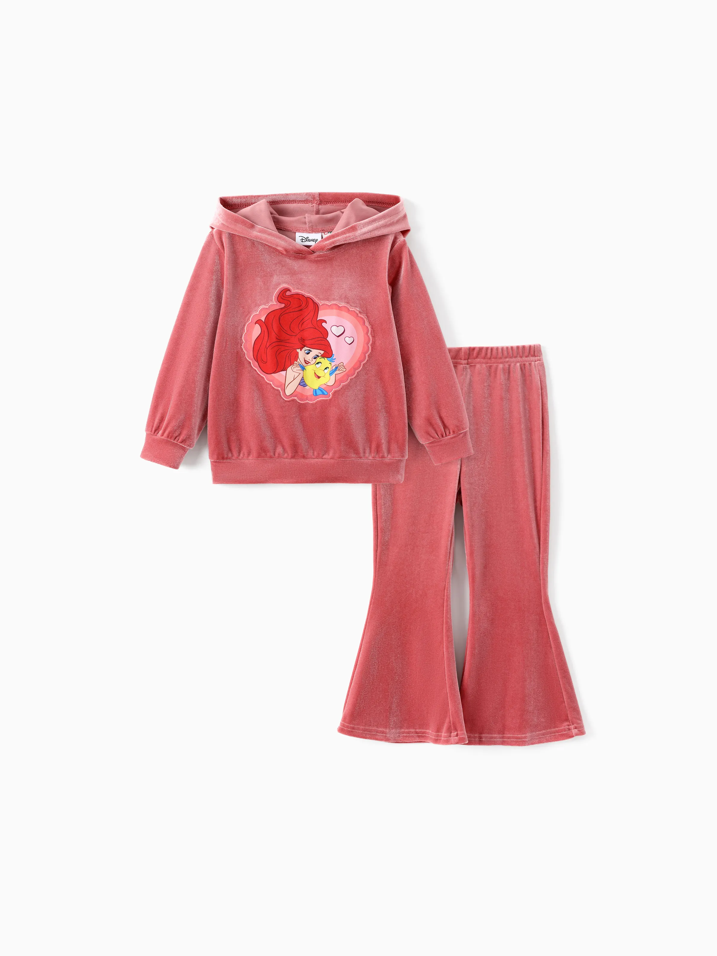 

Disney Princess Toddler Girl Ariel/Jasmine/Rapunzel 2pcs Fleece Sweatshirt and Flared Pants Set