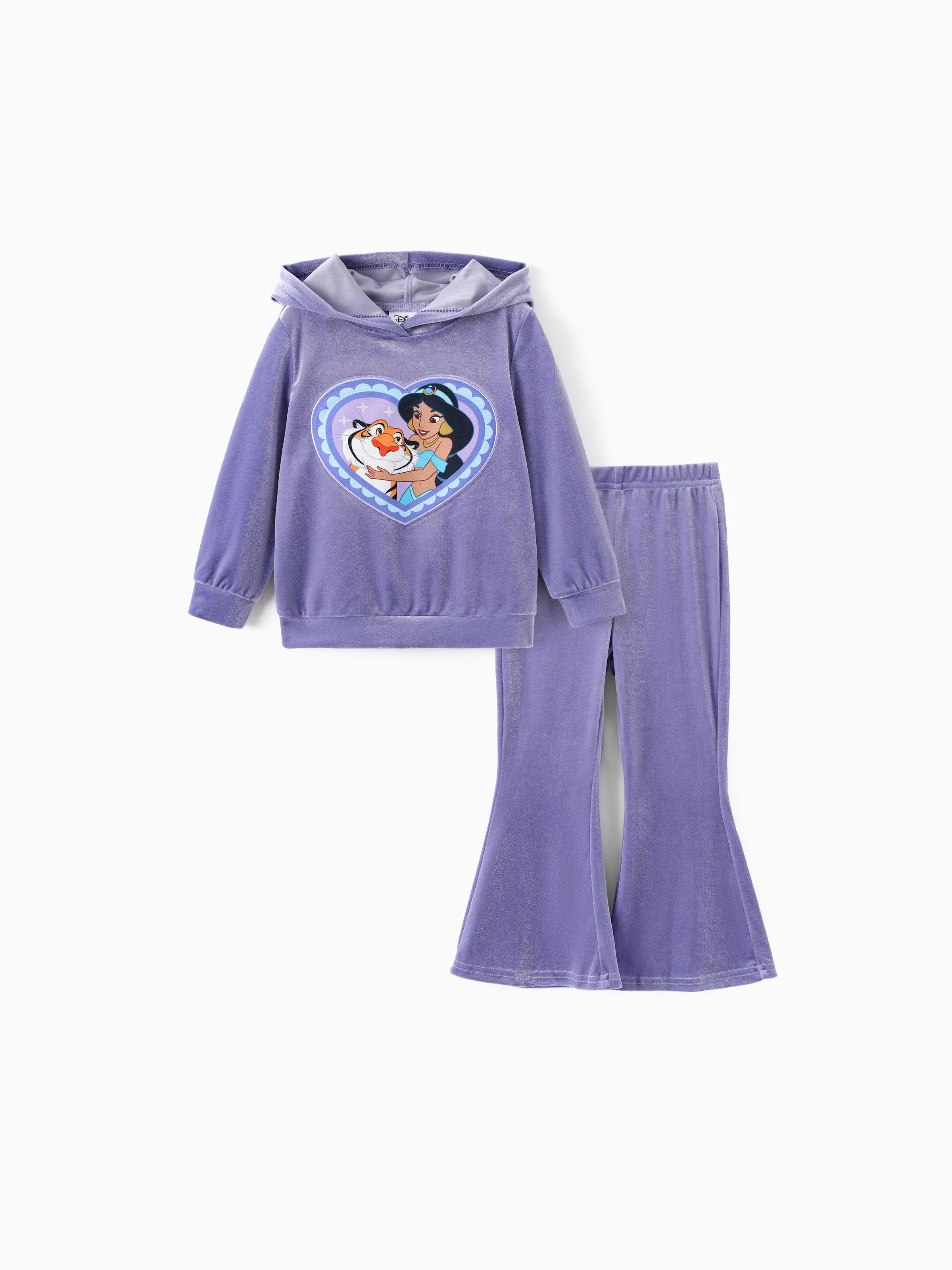 

Disney Princess Toddler Girl Ariel/Jasmine/Rapunzel 2pcs Fleece Sweatshirt and Flared Pants Set