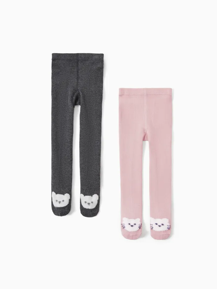 Paquete de 2 calcetines infantiles bordados para bebé/niña pequeña