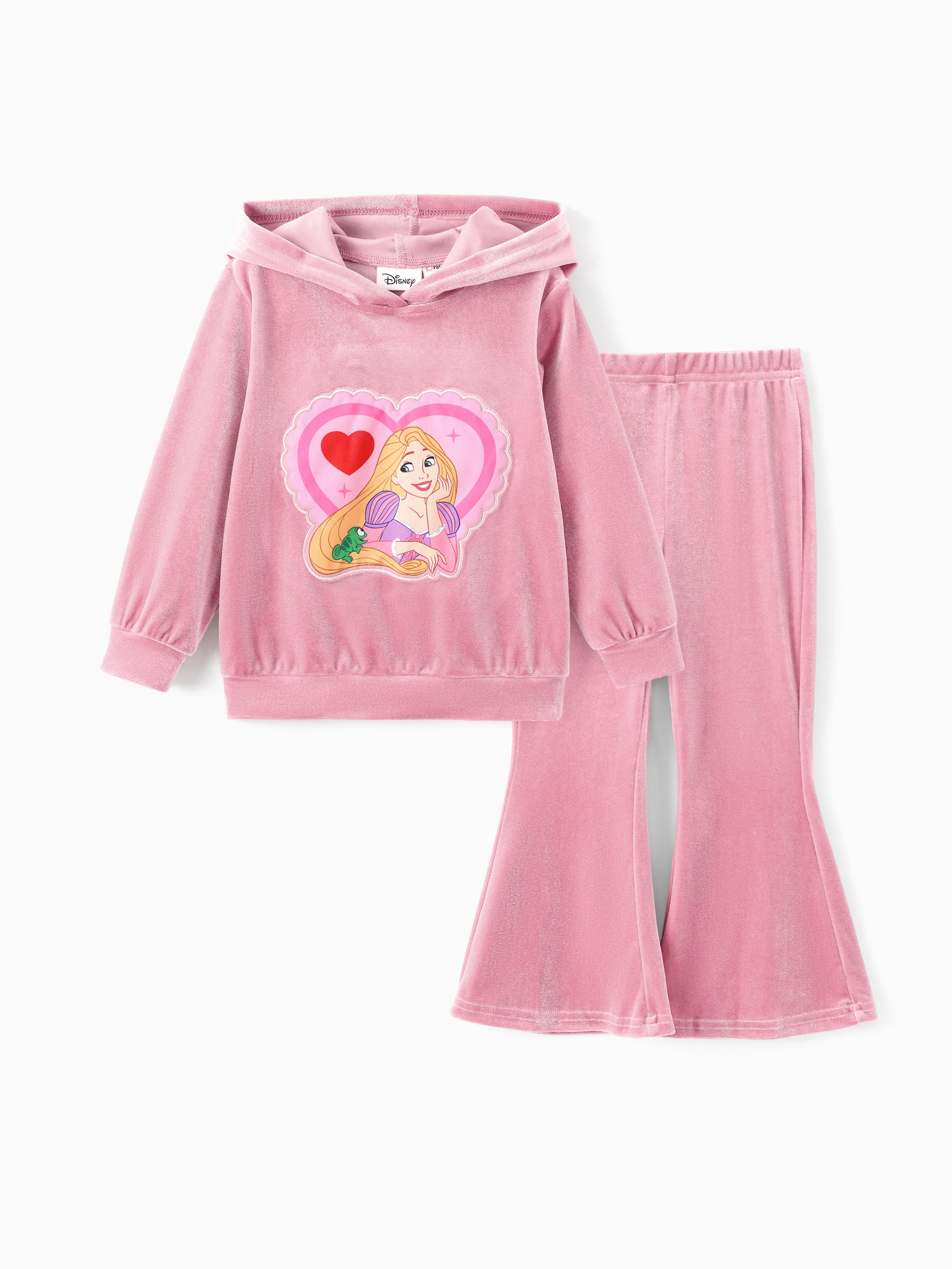

Disney Princess Toddler Girl Ariel/Jasmine/Rapunzel 2pcs Fleece Sweatshirt and Flared Pants Set