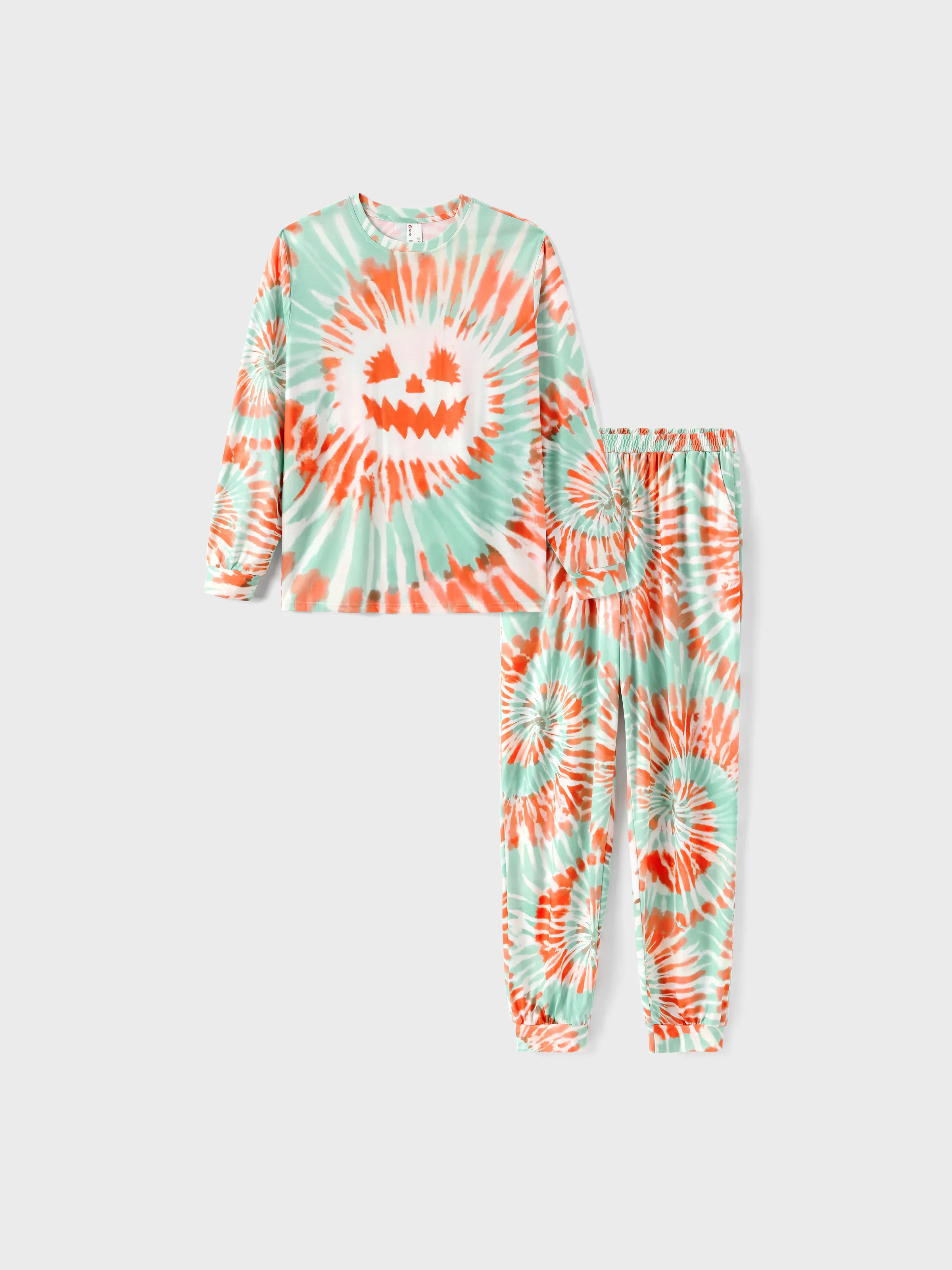 

Halloween Pajamas Family Matching Tie-dye Pumpkin Print Pajamas Set