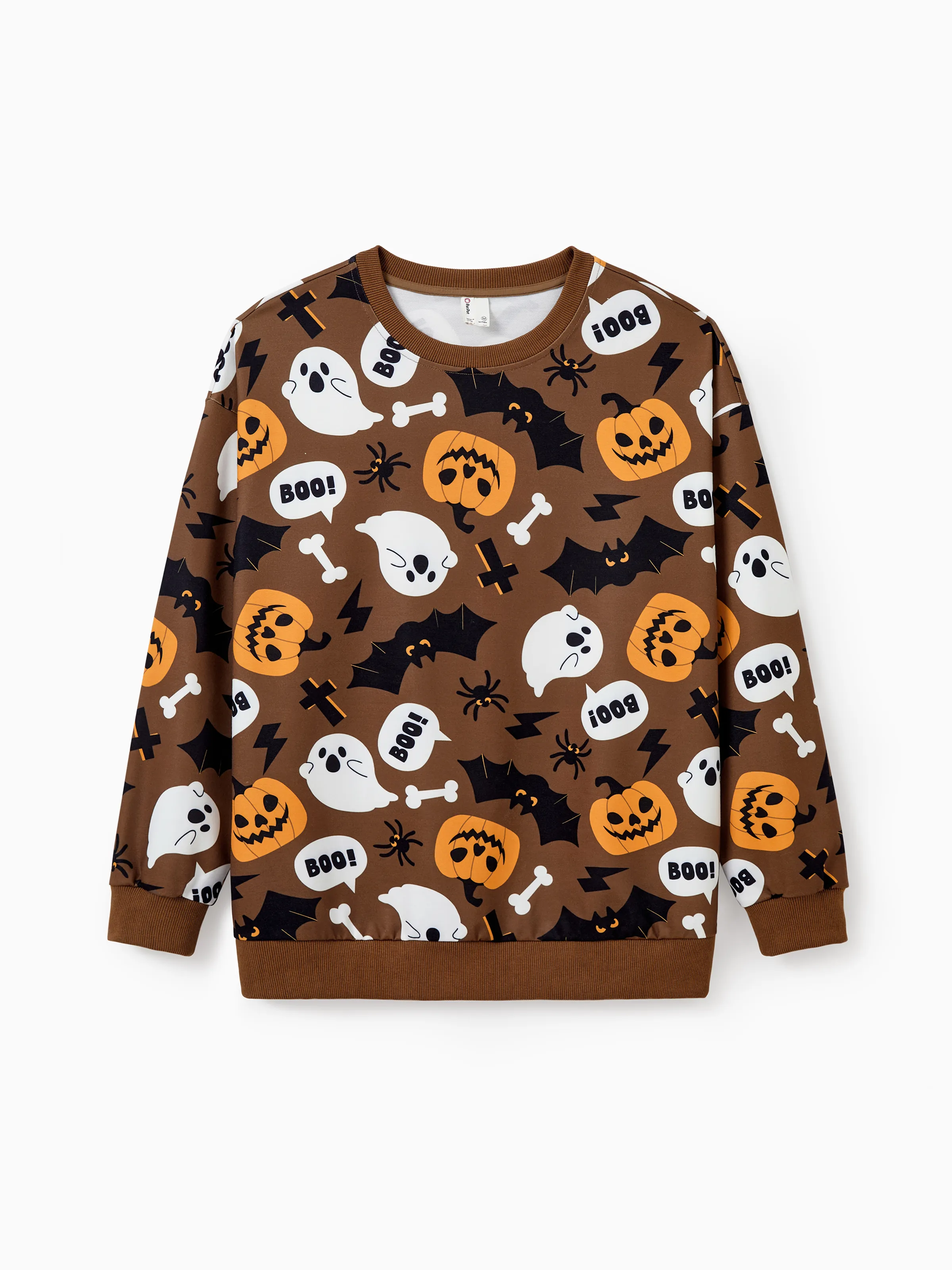

Halloween Family Matching Outfit Pumpkin / Bat Print Long-sleeve Top or Tutu Dress .
