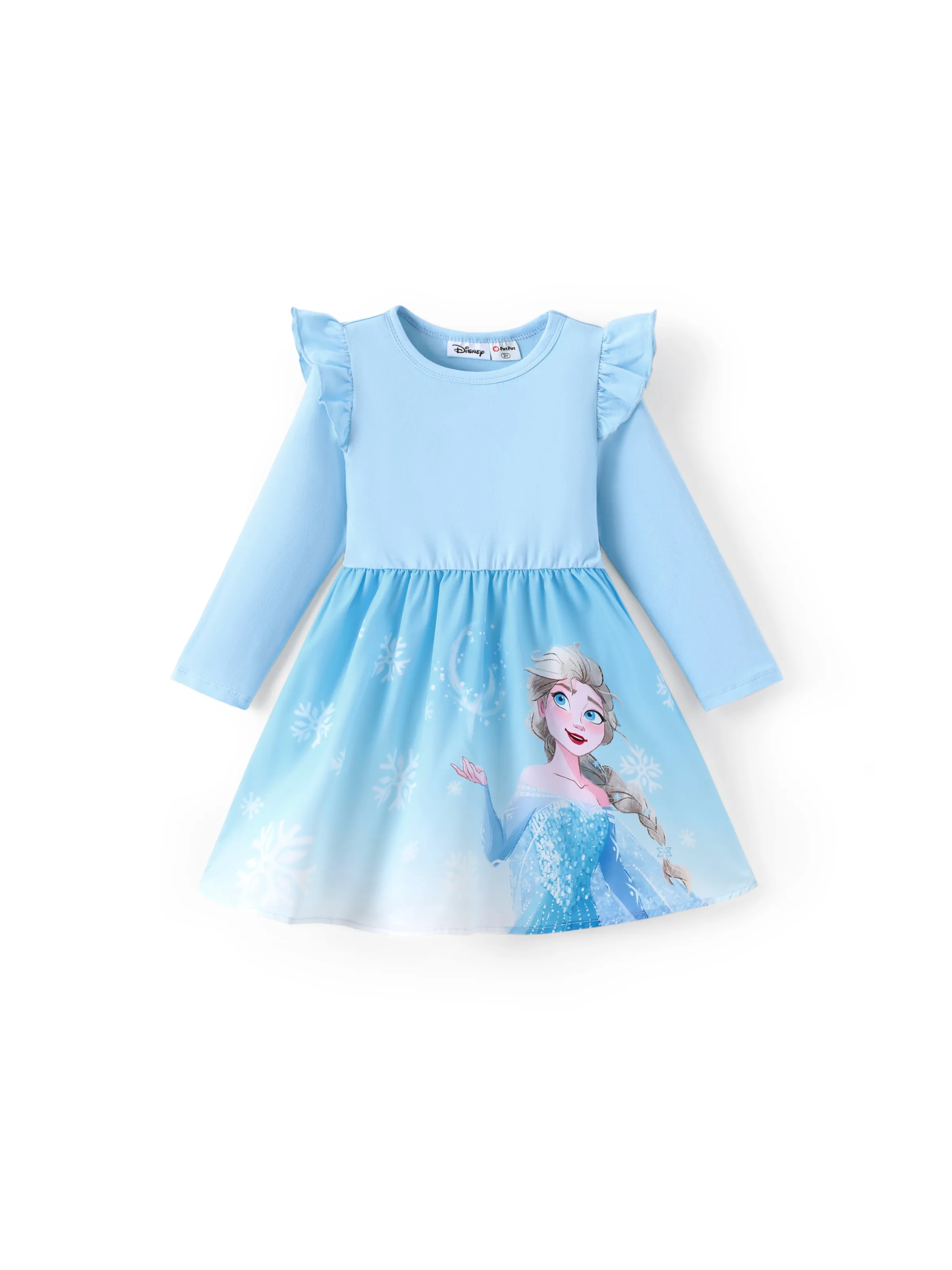 Disney Frozen Toddler Girl Colorblock Flutter-sleeve Ruffle Dress