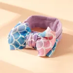 Baby Pretty Heart Print Bowknot Headband Light Purple
