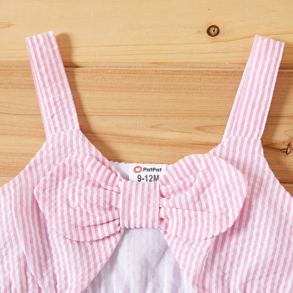 Bebé Con aberturas Dulce Camiseta sin mangas Vestido Rosado big image 1