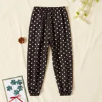 Toddler Girl Casual Polka dots Mosquito Repellent Pants Black