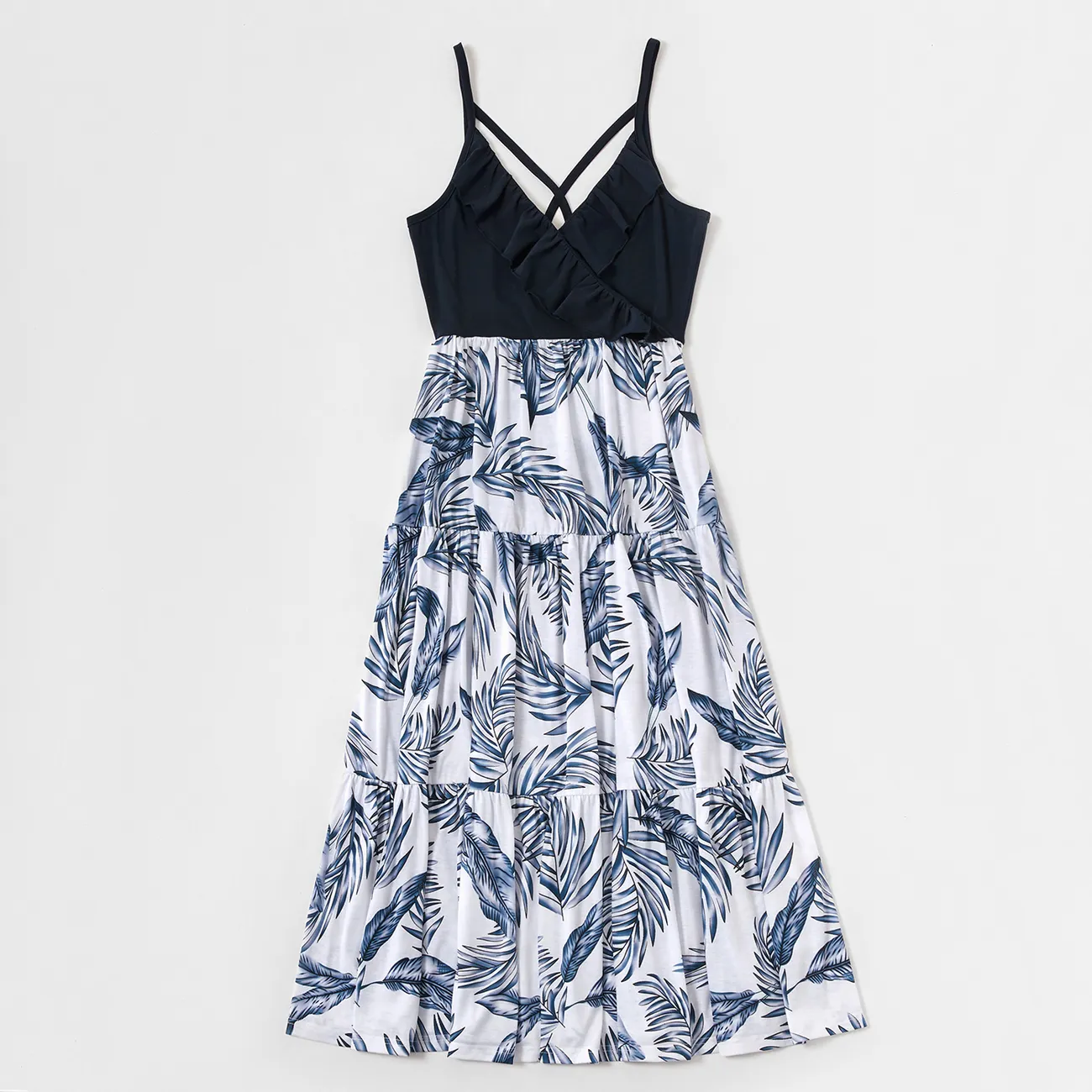 Family Matching Look Hanging Strap Sleeveless Floral Sets with Optional Headband
