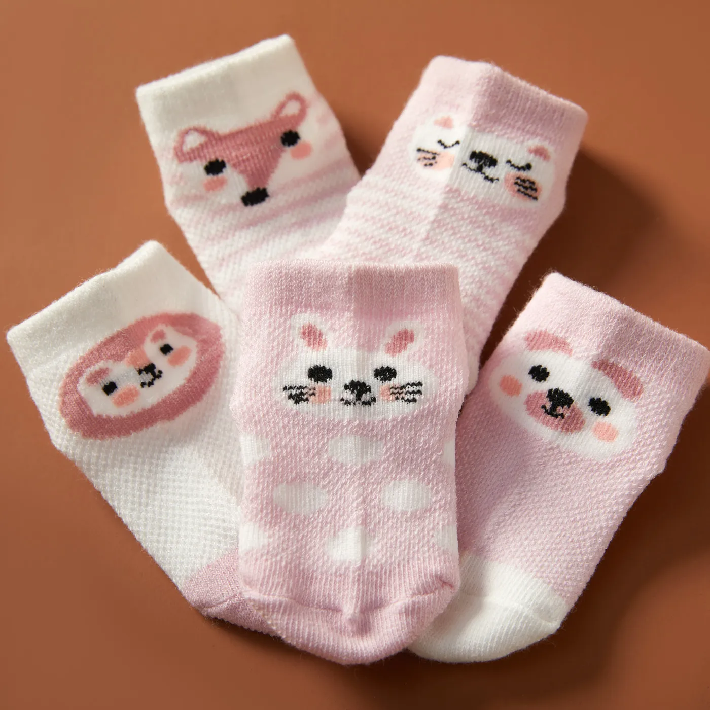 5-pack Baby / Toddler / Kid Animal Solid Socks  image 3
