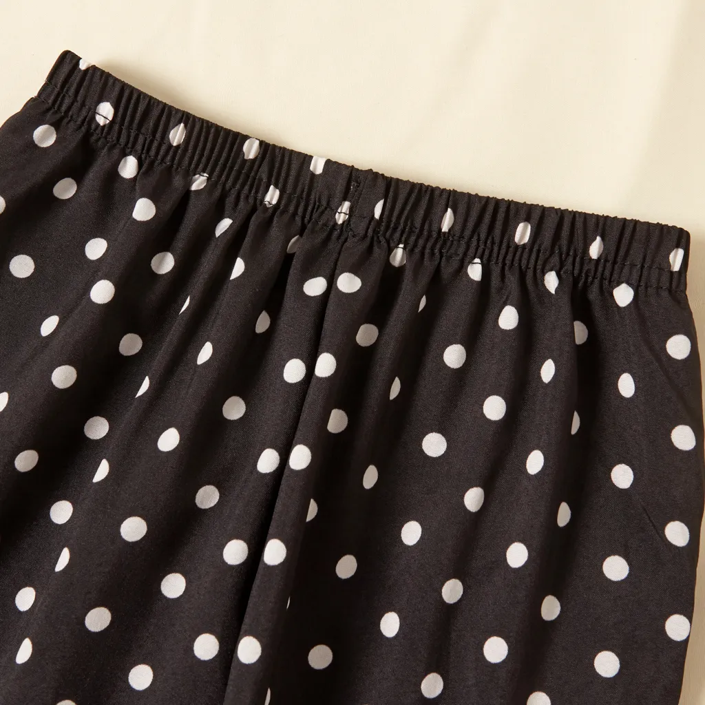 pantalones repelentes de mosquitos casuales de lunares para niñas pequeñas Negro big image 1