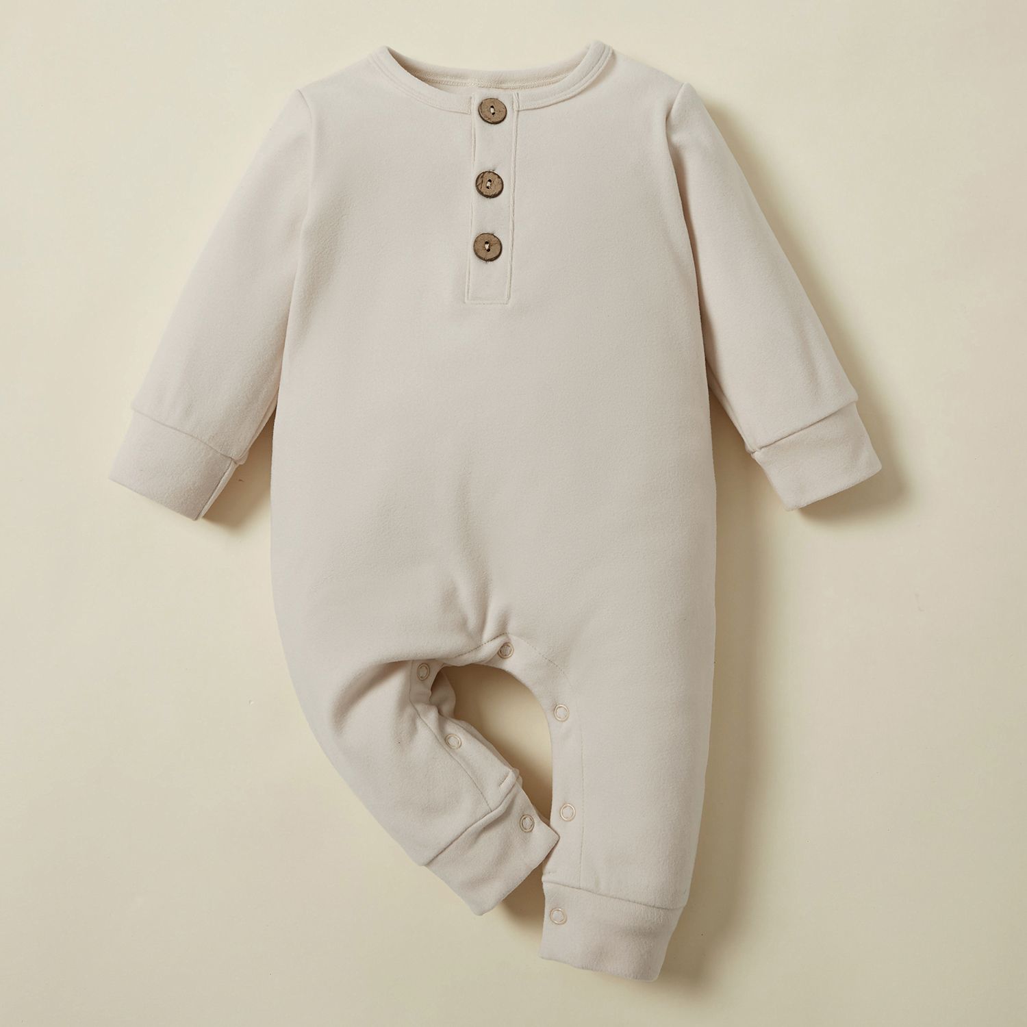 

Multi Color Solid Long-sleeve Baby Jumpsuit