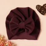 Baby Solid Bowknot Hat Brick red