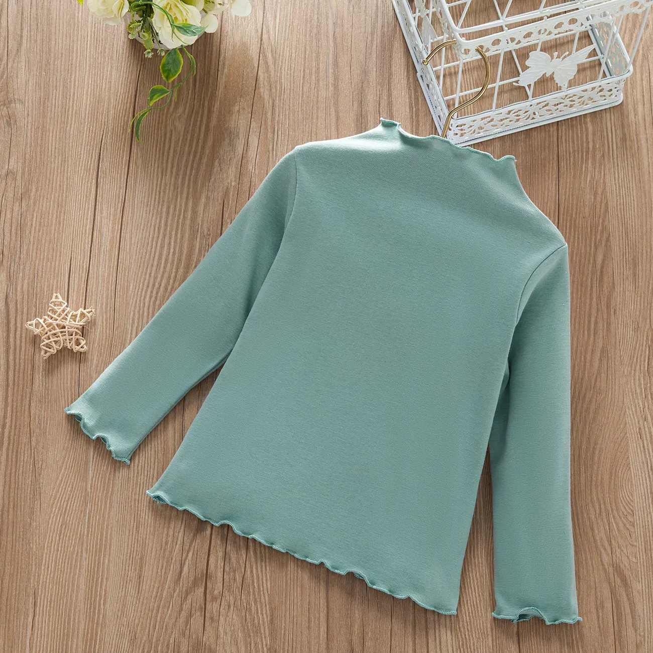 Baby / Toddler Solid Long-sleeve Casual Tee Mint Green big image 1