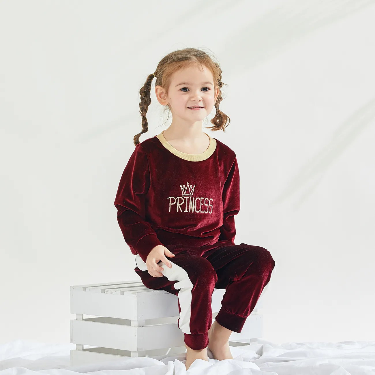 2 Stück Kleinkinder Mädchen Basics Sweatshirt-Sets tief magenta big image 1