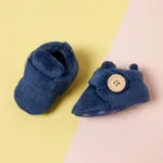 Baby / Toddler Solid Coral Fleece Velcro Prewalker Boots Deep Blue