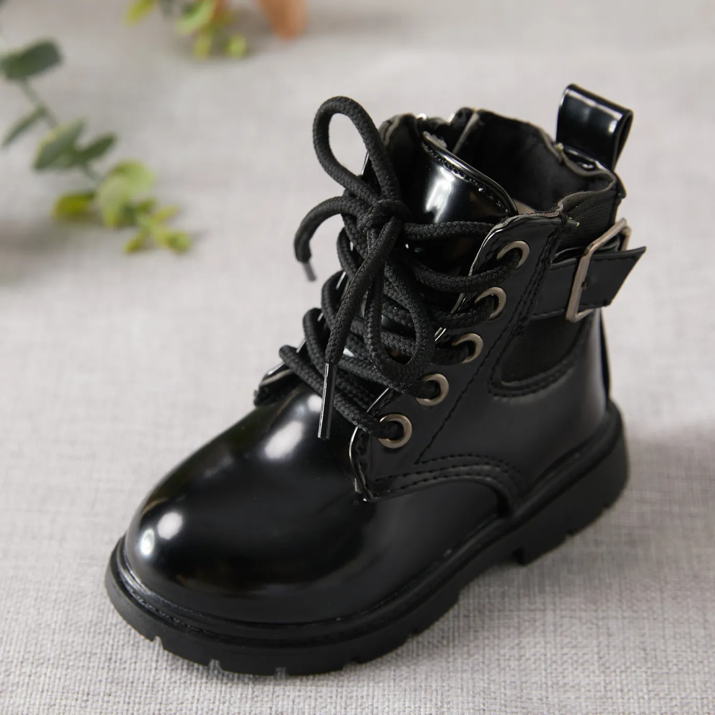 toddler black combat boots